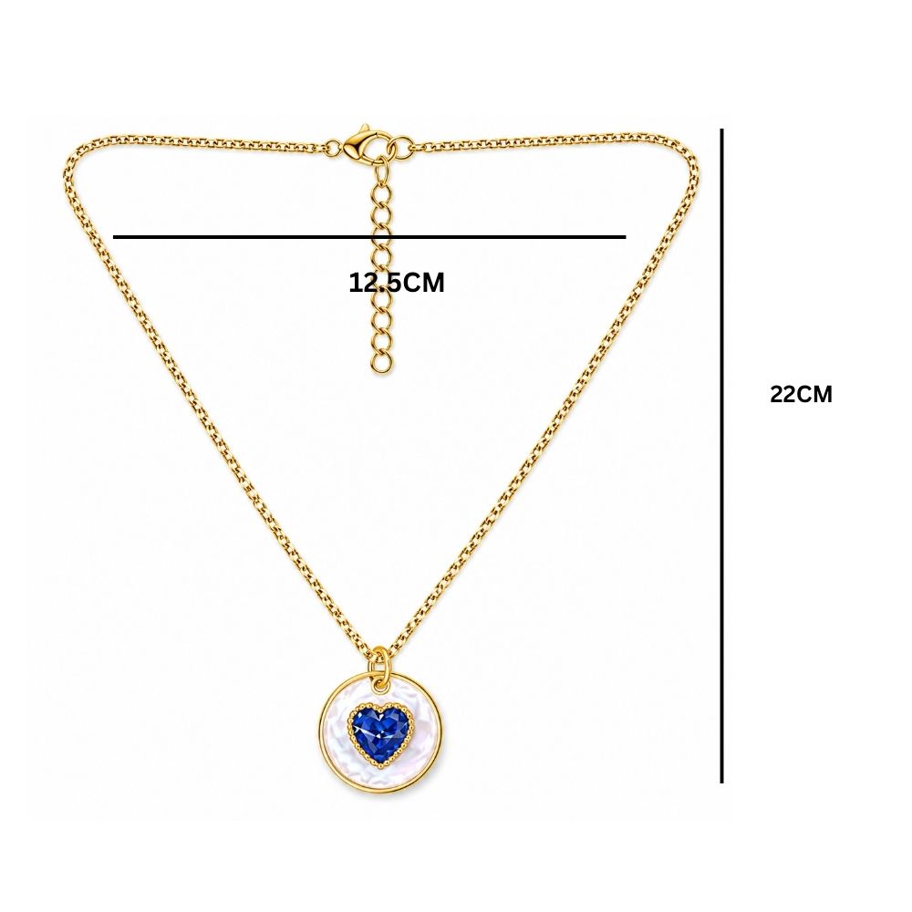 Lola- Sapphire Heart Medallion Necklace