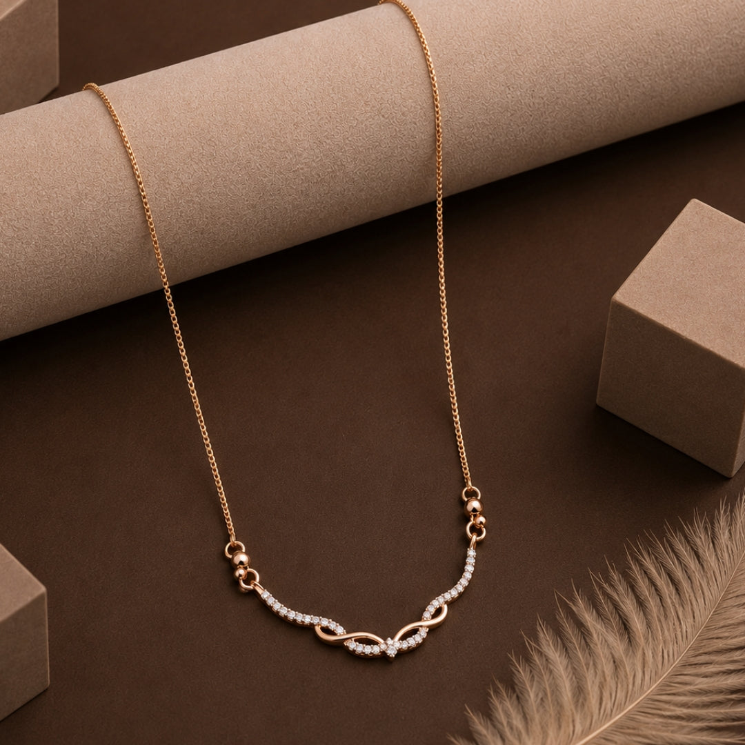 Liyana- Sparkling Infinity Style Necklace