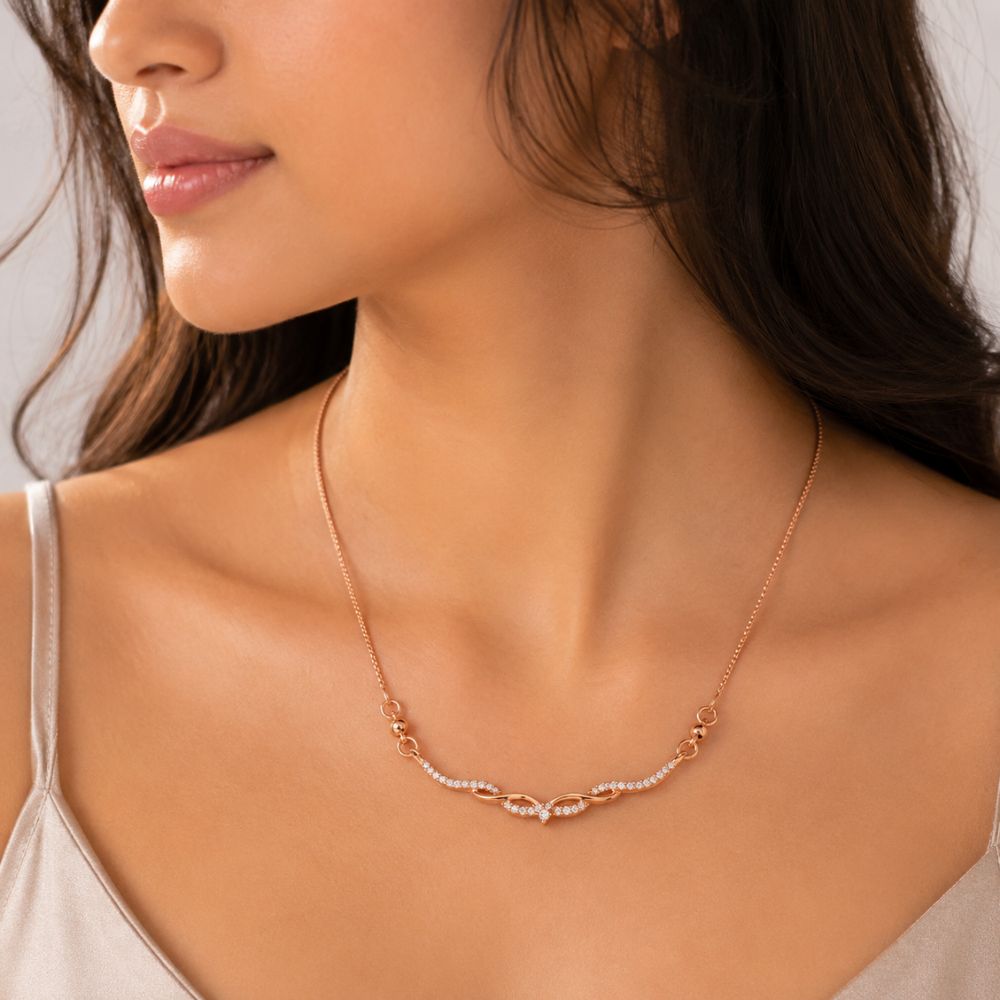 Liyana- Sparkling Infinity Style Necklace