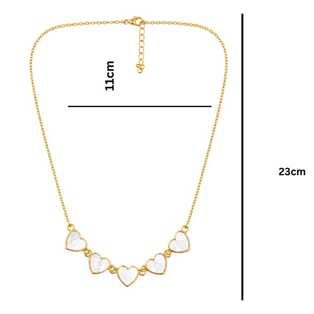 Jade- Mother of Pearl Heart Charm Necklace