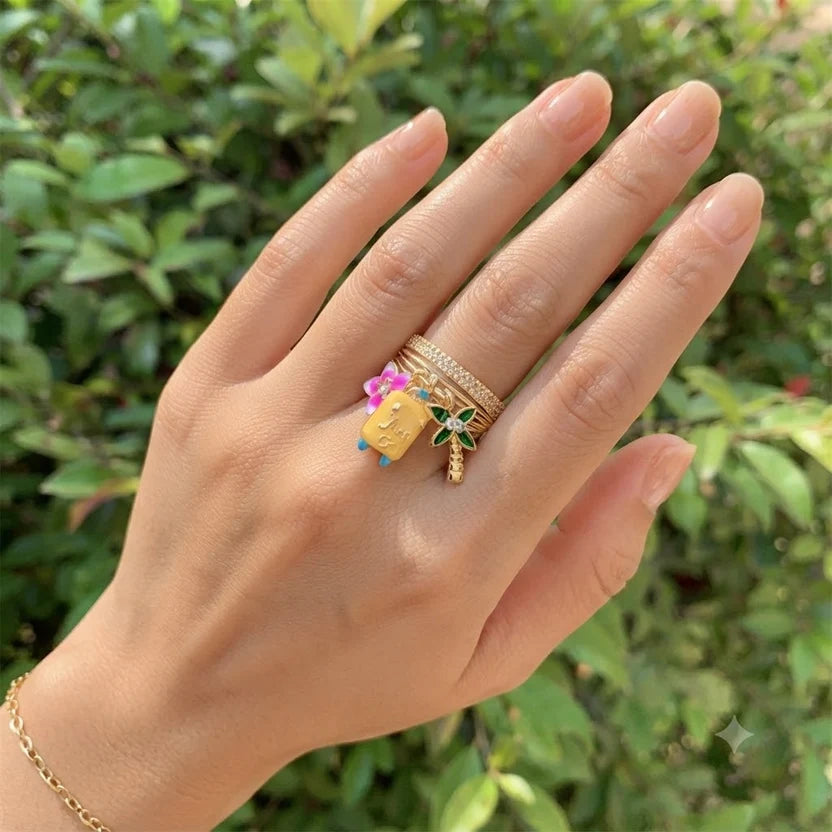 Ziva - Multicolour Floral Charm Designer Ring For Women