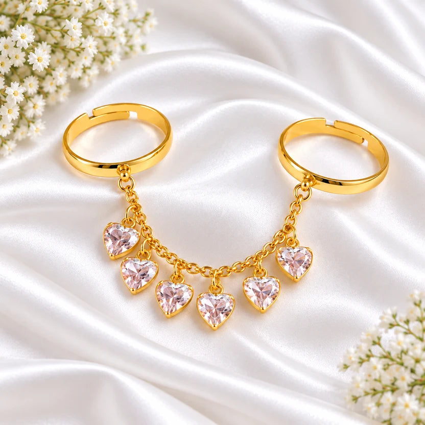 Siren - Heart Crystal Adjustable Ring For Women