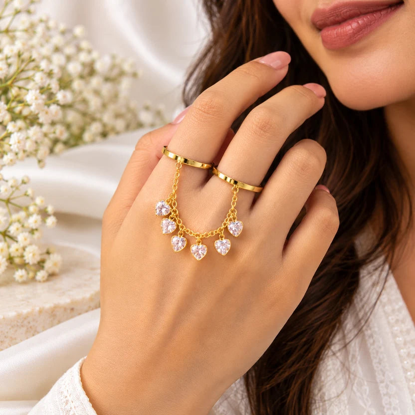 Siren - Heart Crystal Adjustable Ring For Women
