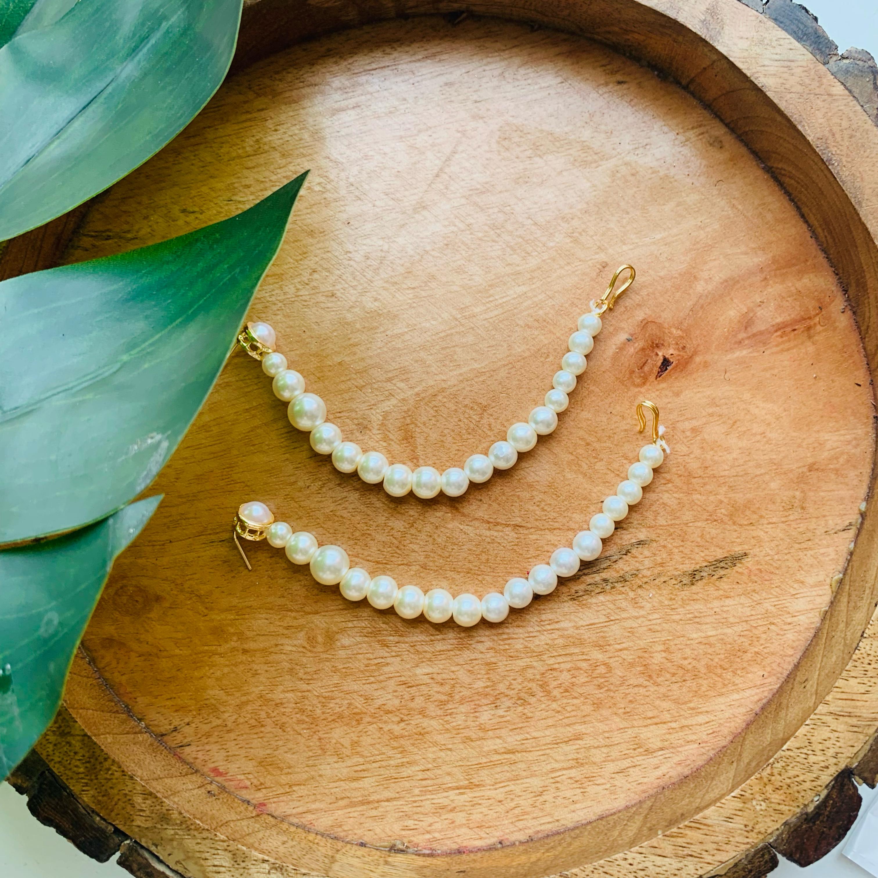 Sharvya White EarChain