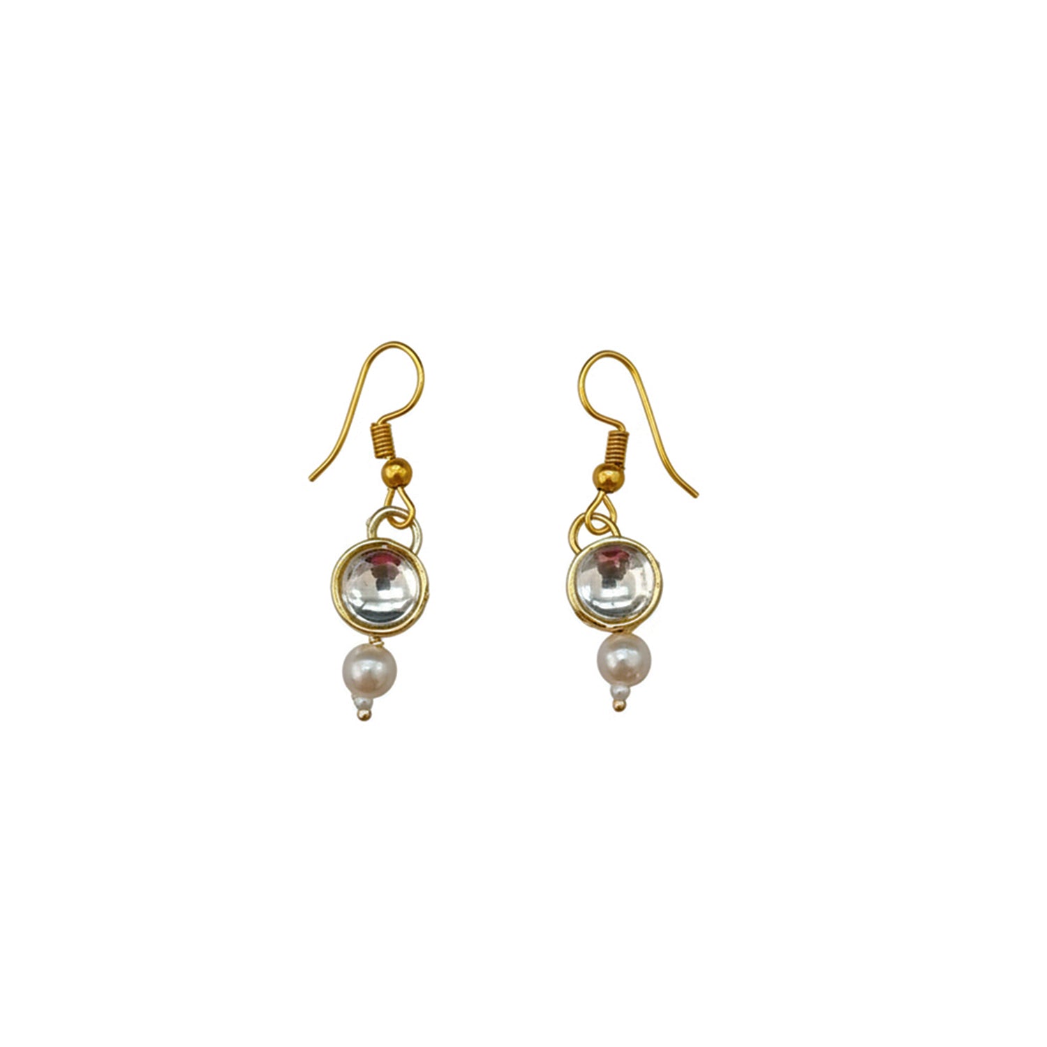 jyoti- Kids Pearl White Kundan Jewellery Set | Necklace, Earrings, Bracelet & Maang Tikka for Girls