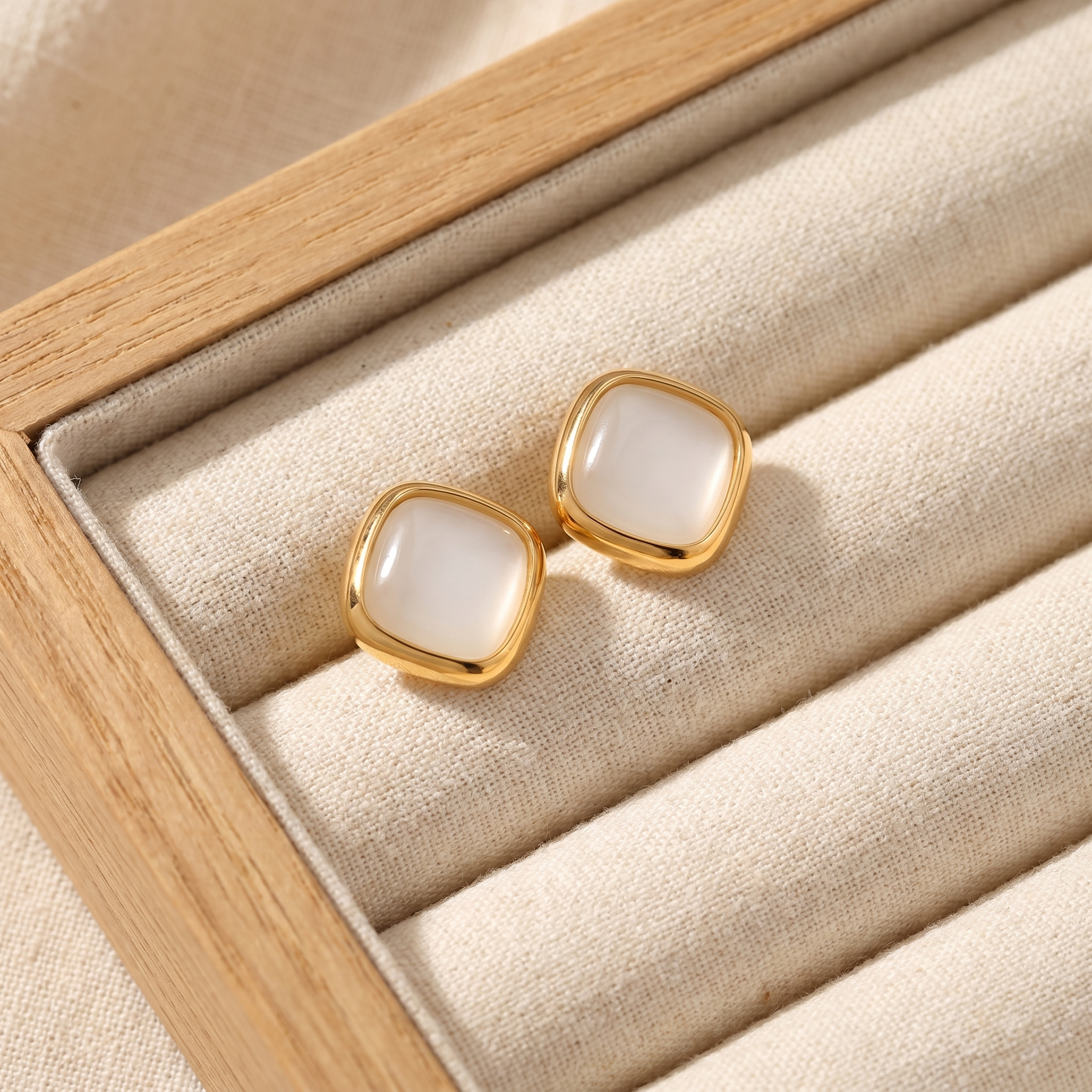 Audrey White Earrings