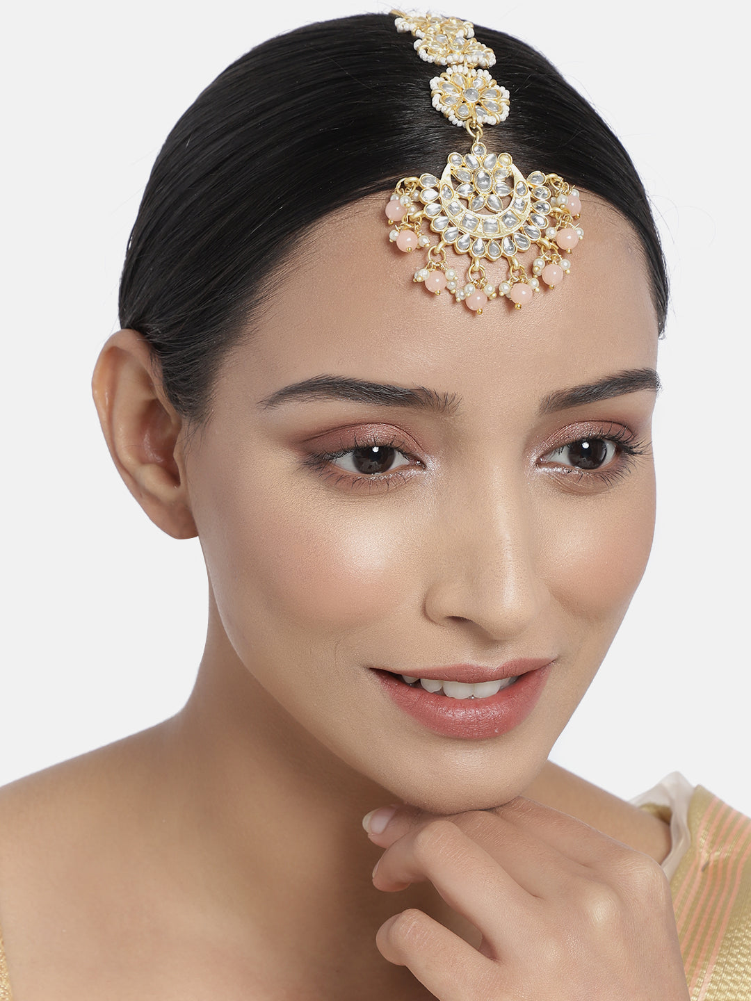 Kundan Studded , Pearls , Maang Tikka