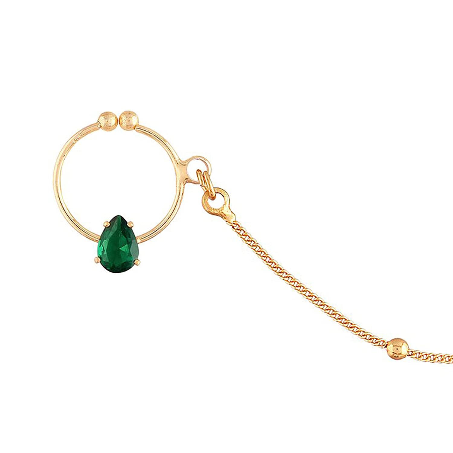 Ruhi Green Nose Ring