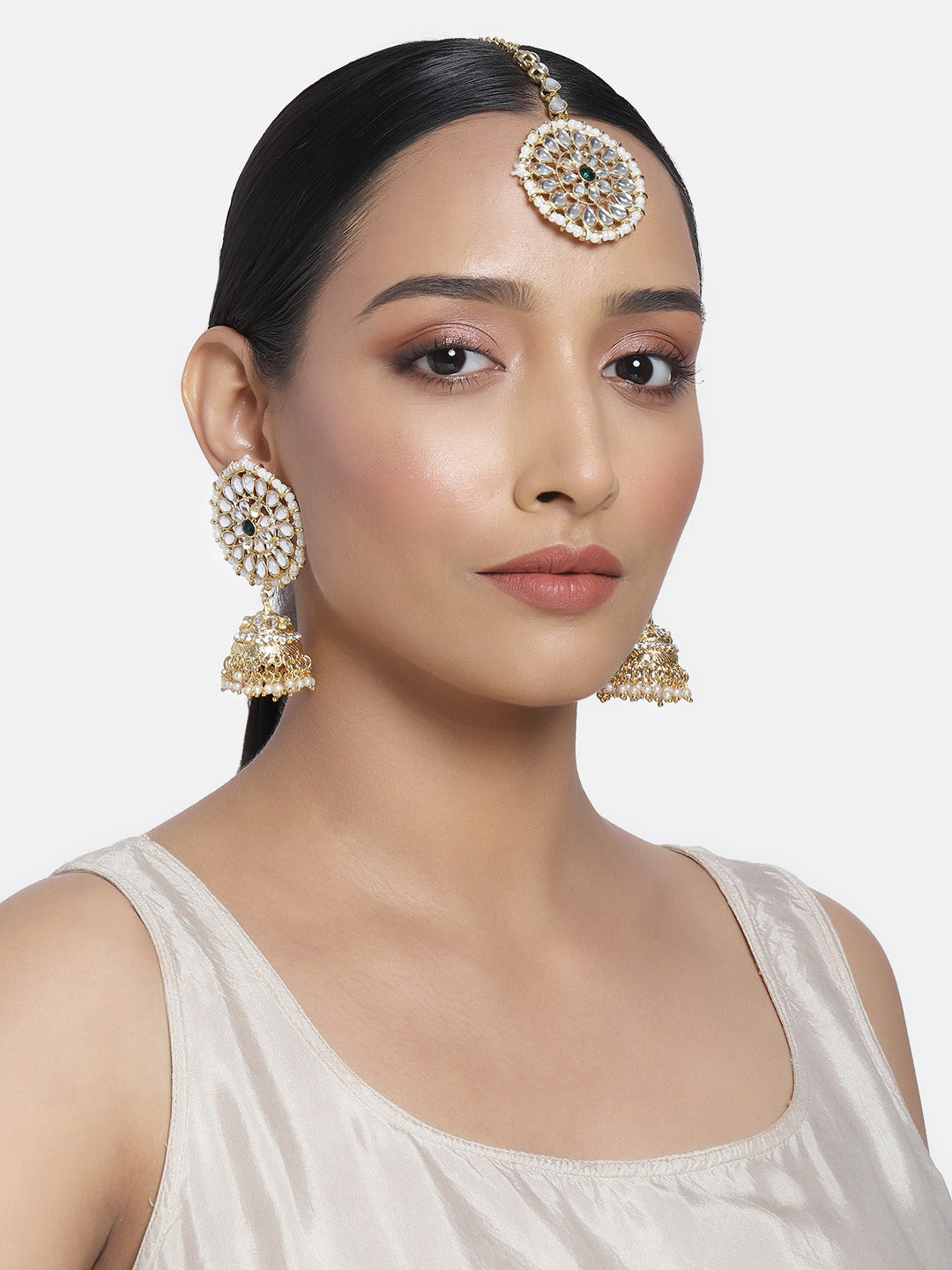 kundan , pearls , jhumkas , stones