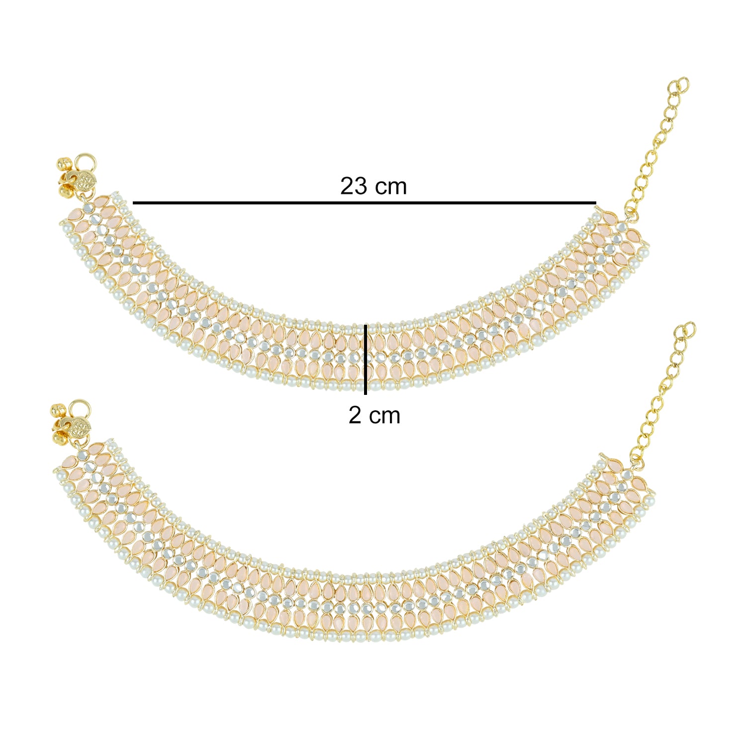 Nihira Peach Anklets