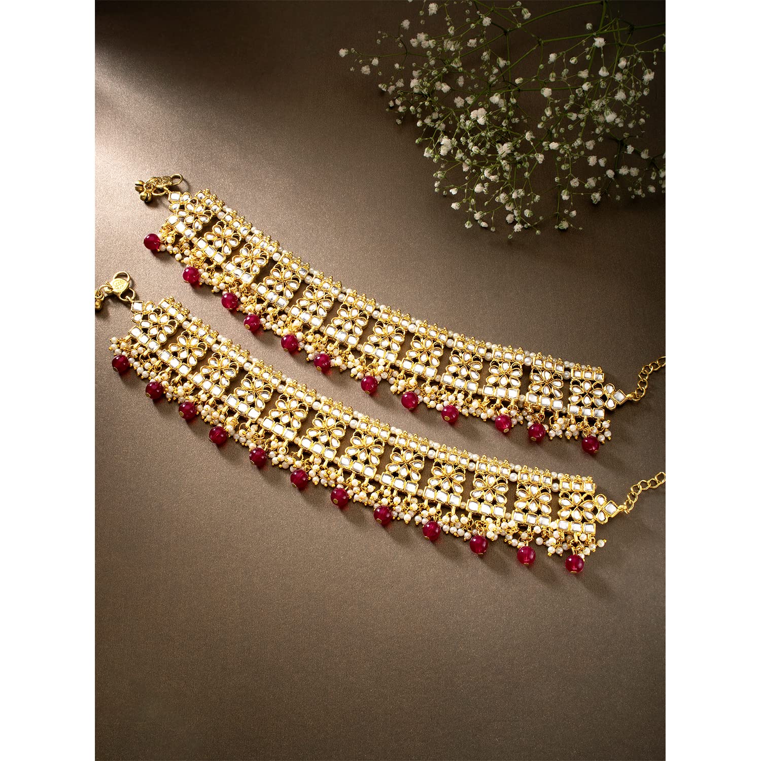 Jogi Maroon Payal/ Anklets