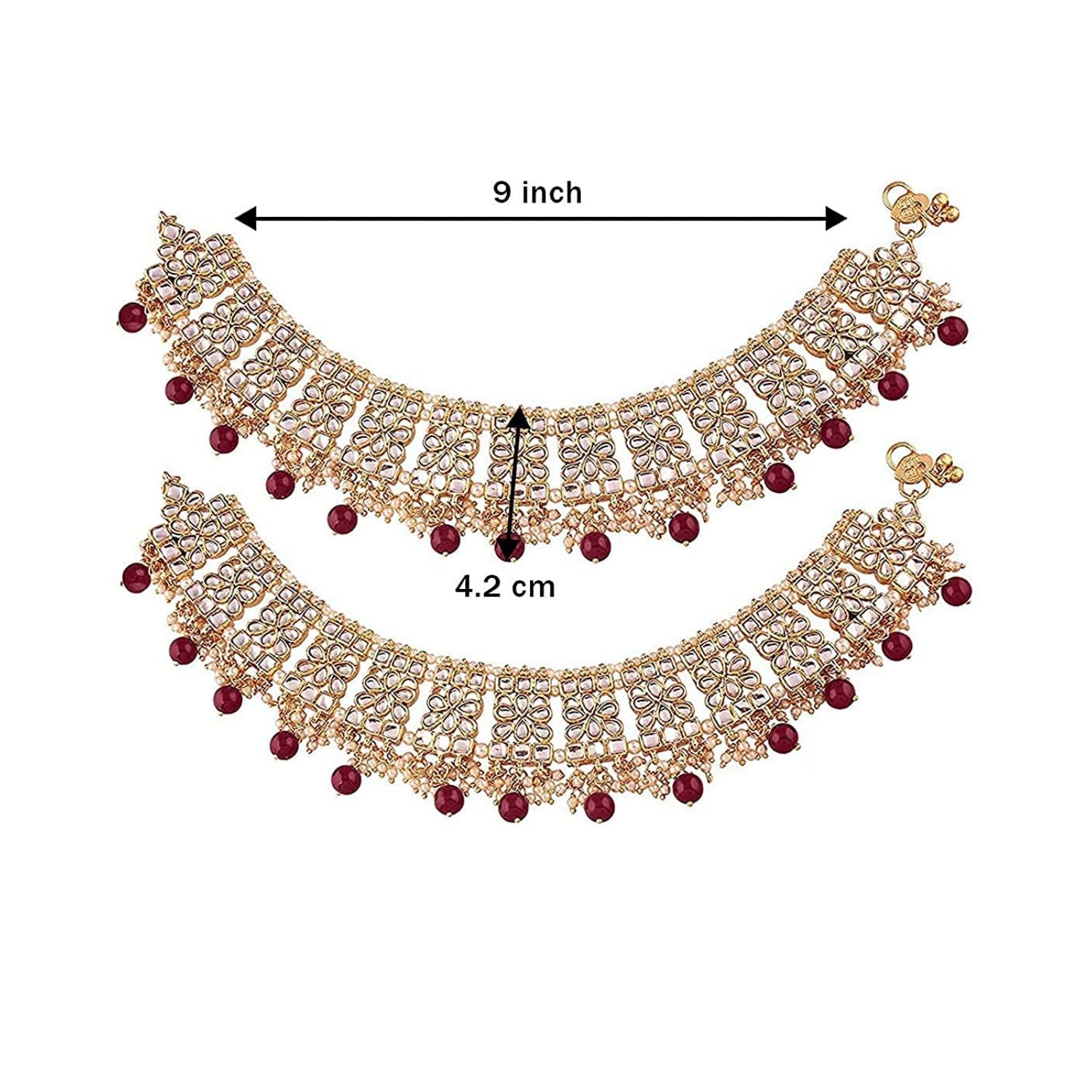 Jogi Maroon Payal/ Anklets