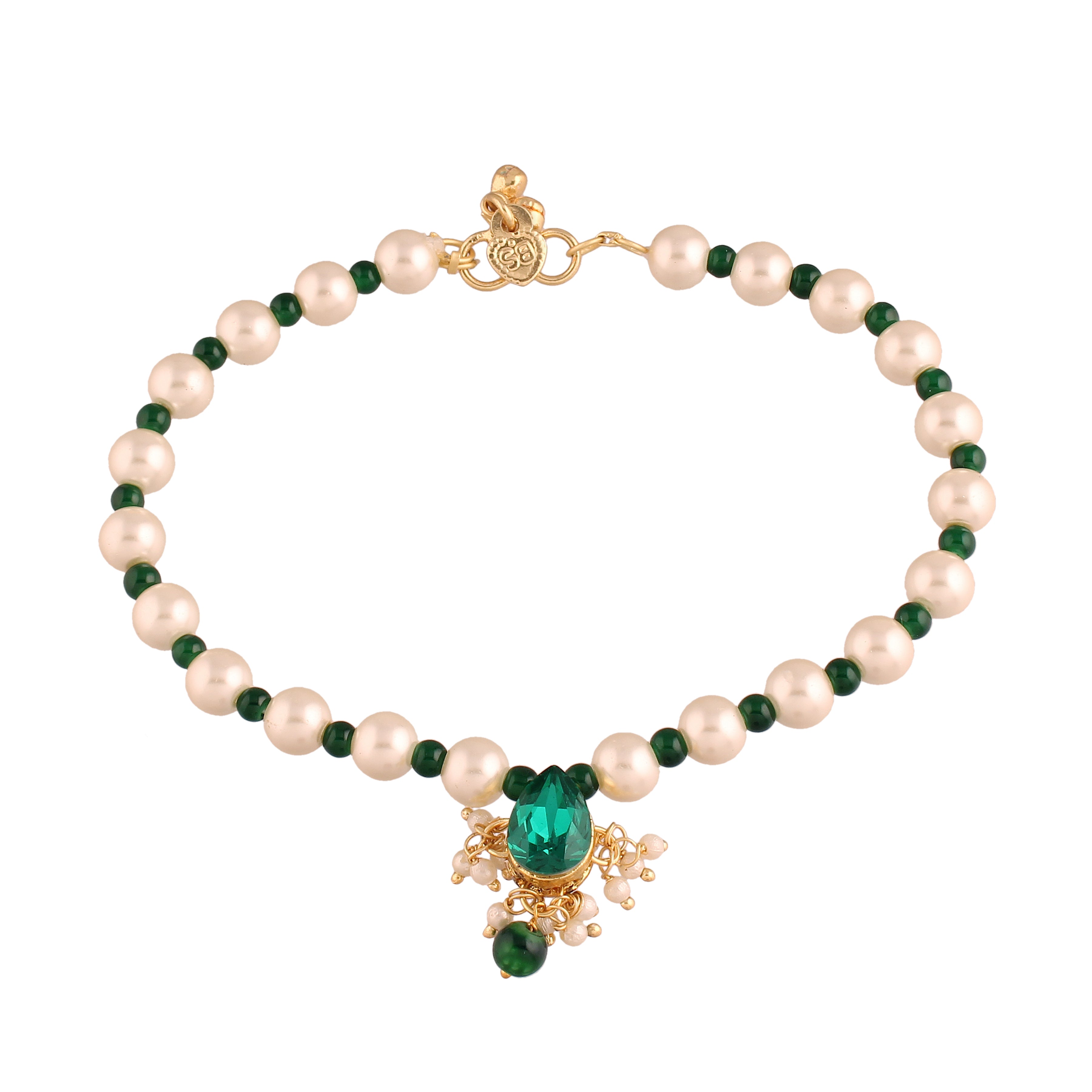 pearls , moti , kundan , ghungroo ,traditional anklet ,