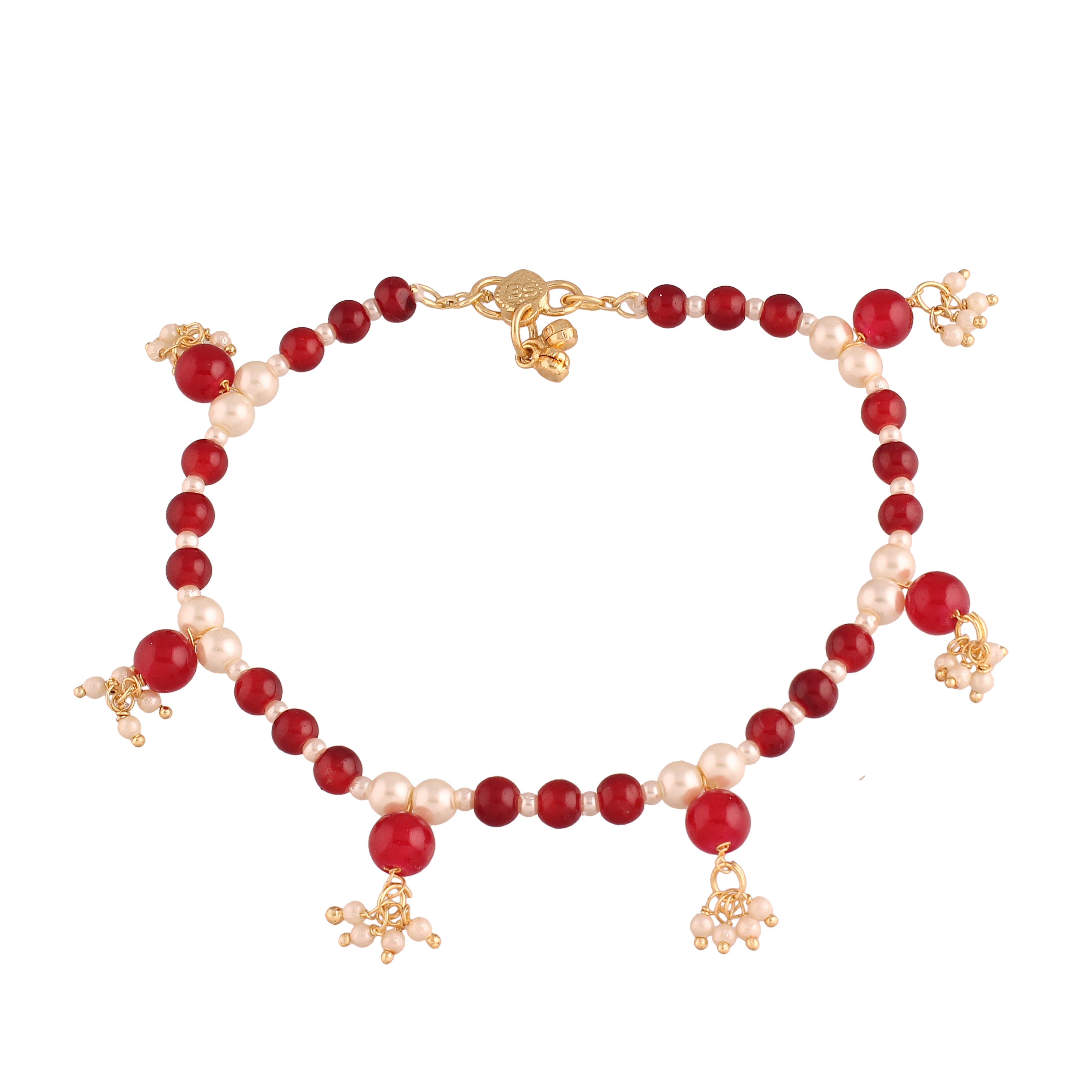 Pearl Maroon Anklets