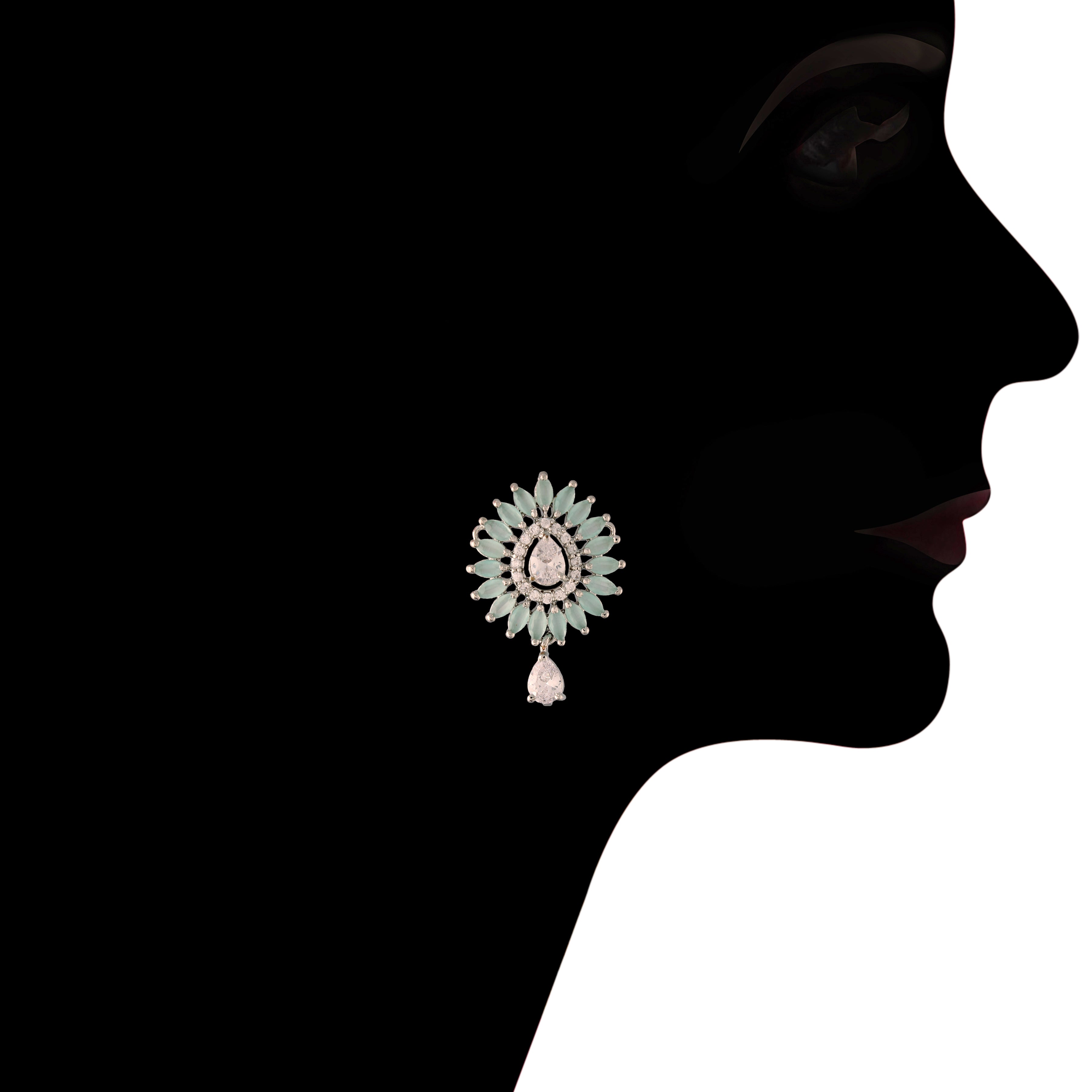 Norah Rhodium Mint Jewellery Set