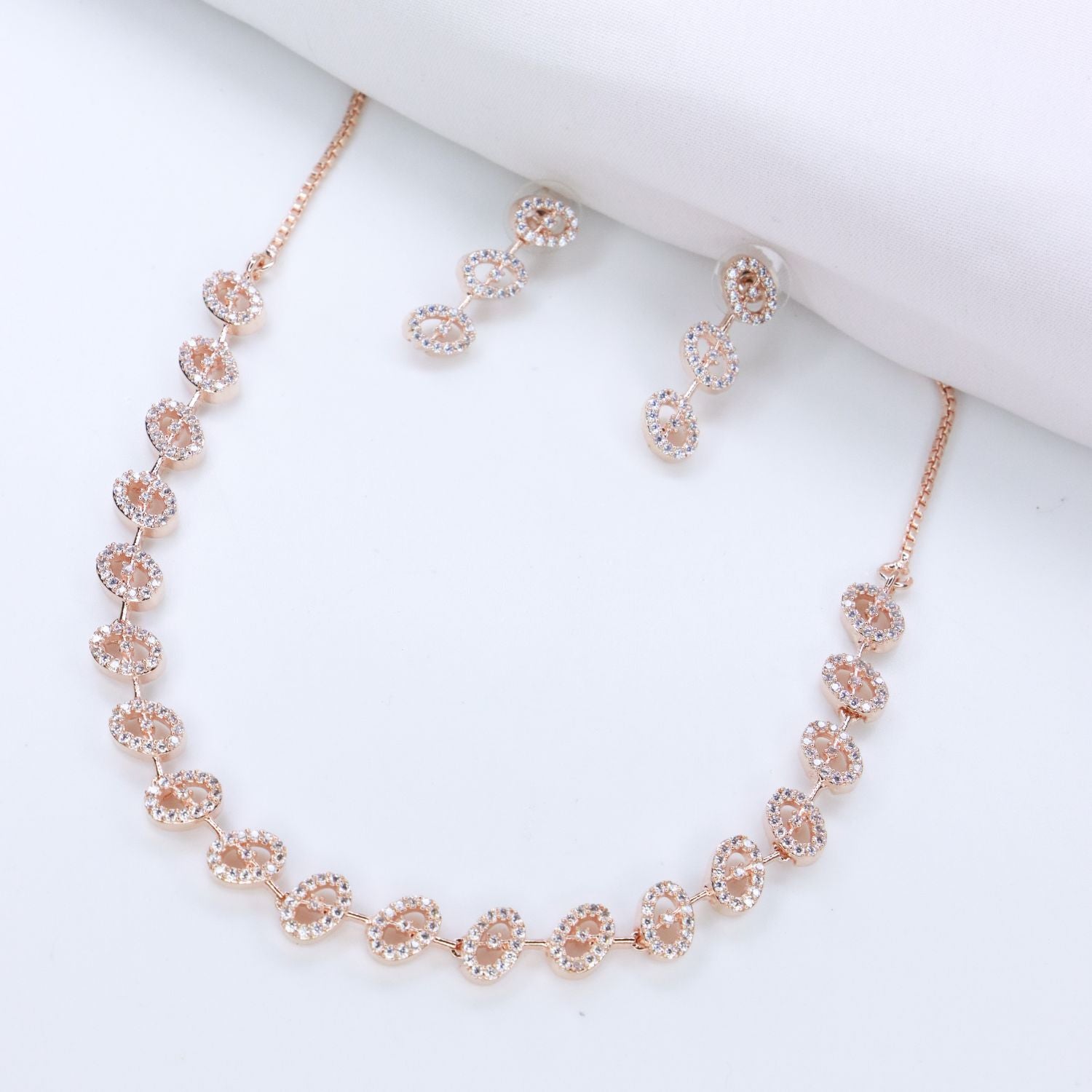american daimond , cz , jewellery set