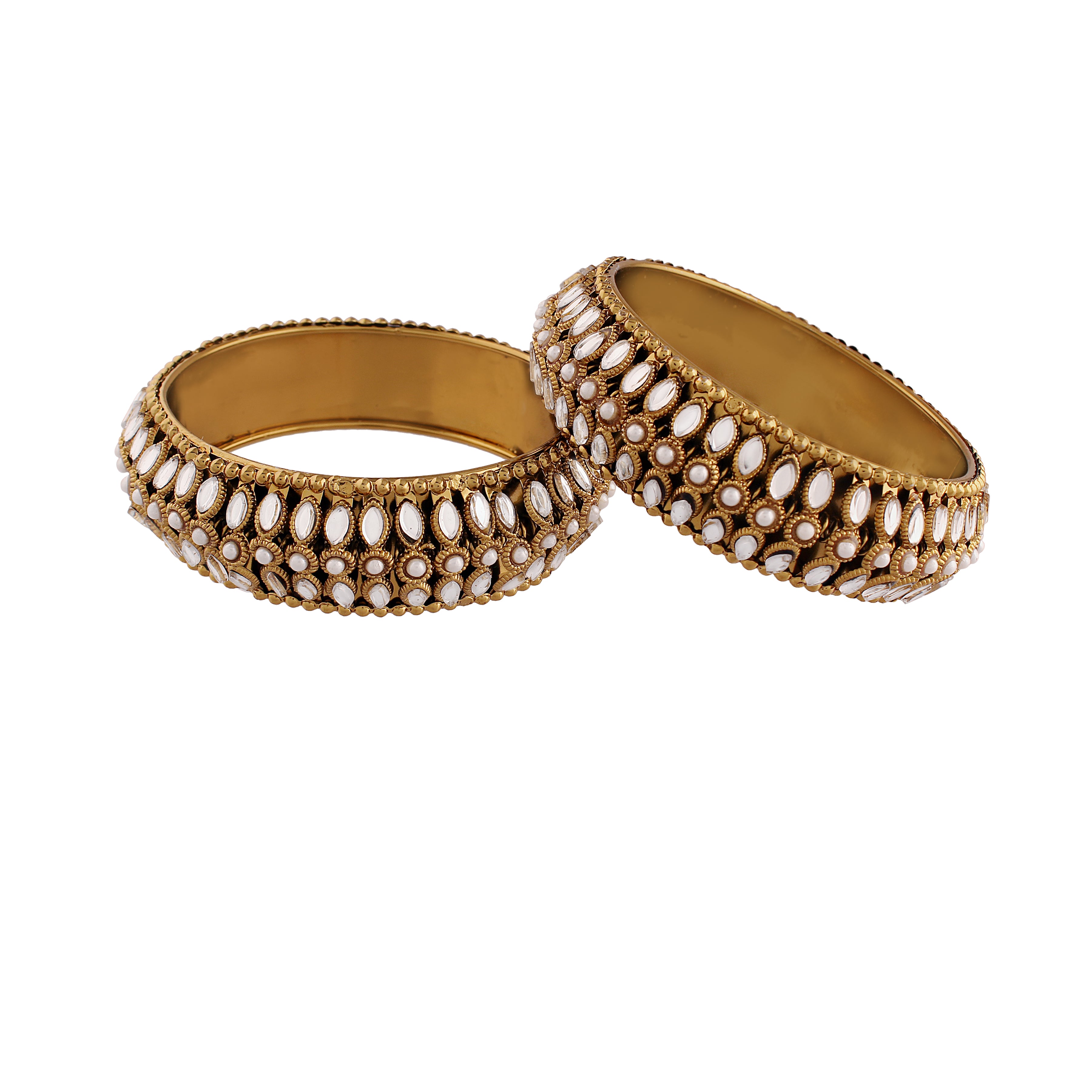 kundan , pearls , bangles set