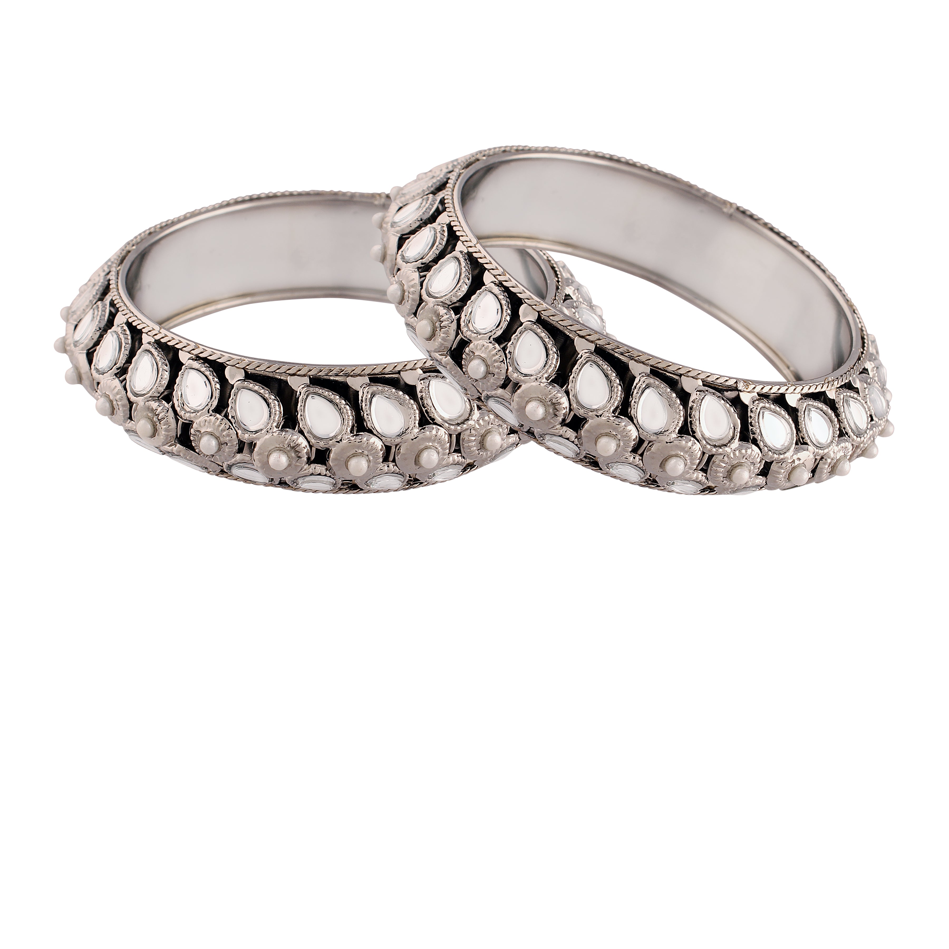 pearls , kundan , studed bangles