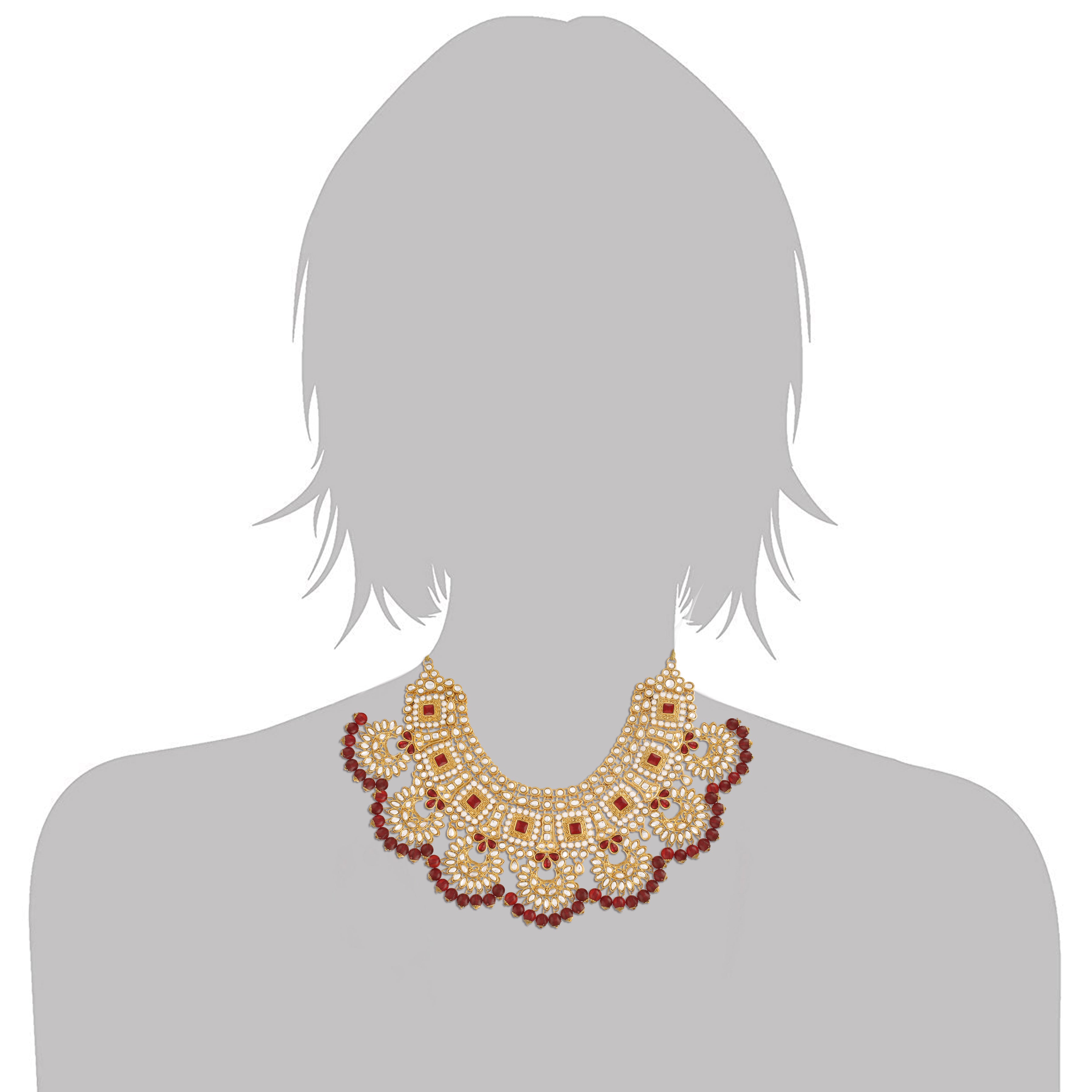 Afreen Maroon Jewellery Set
