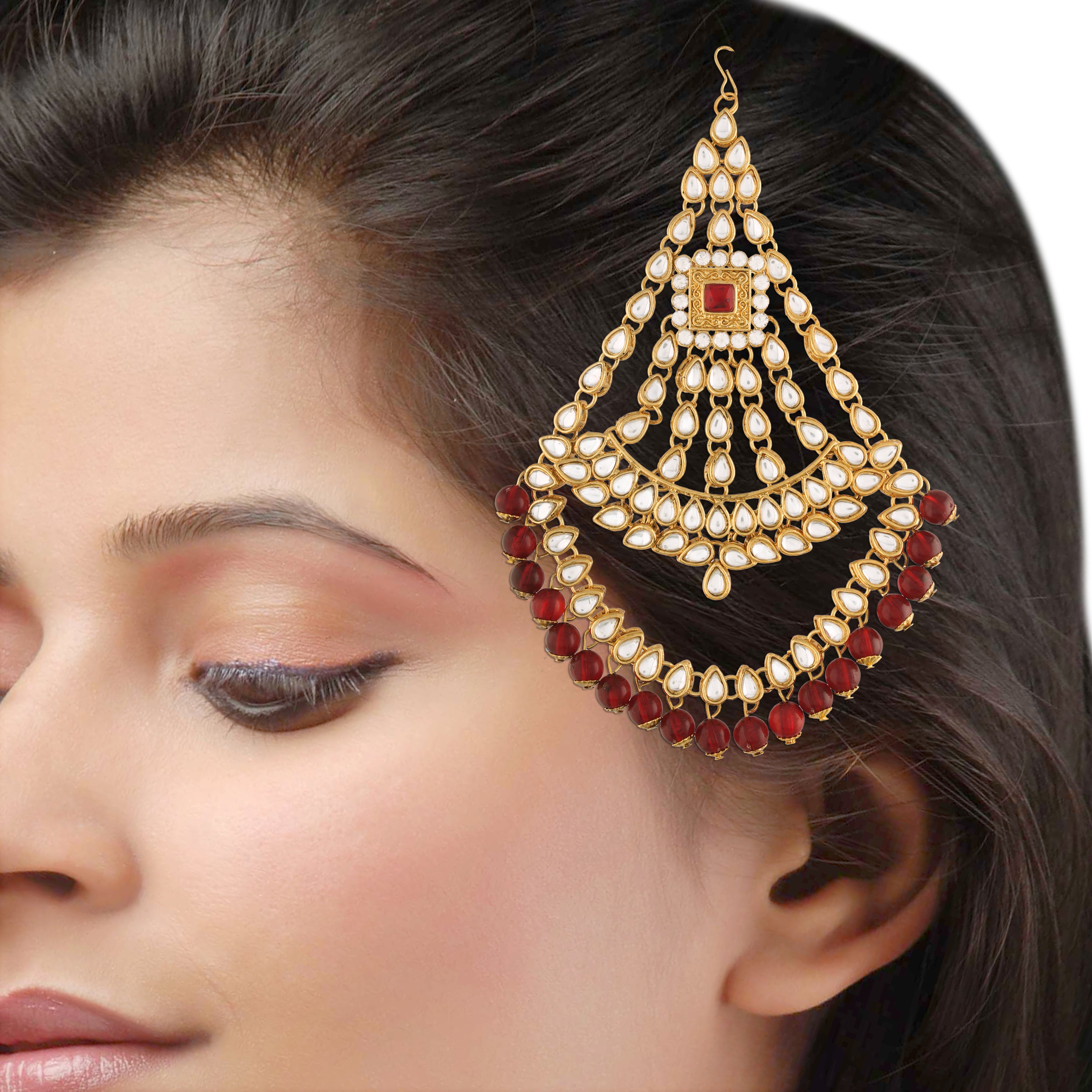Afreen Maroon Jewellery Set