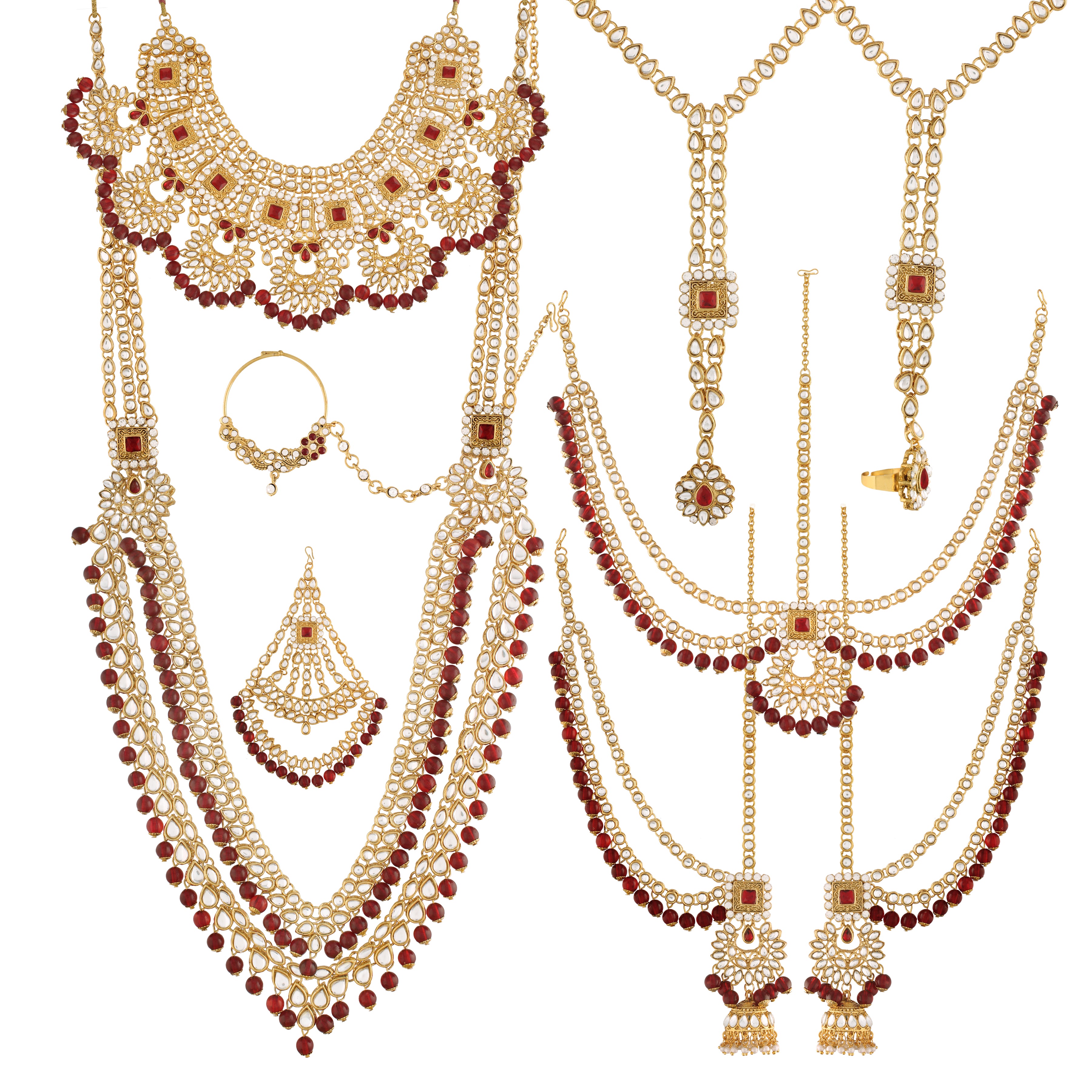 studded with Kundan & Pearls , stones