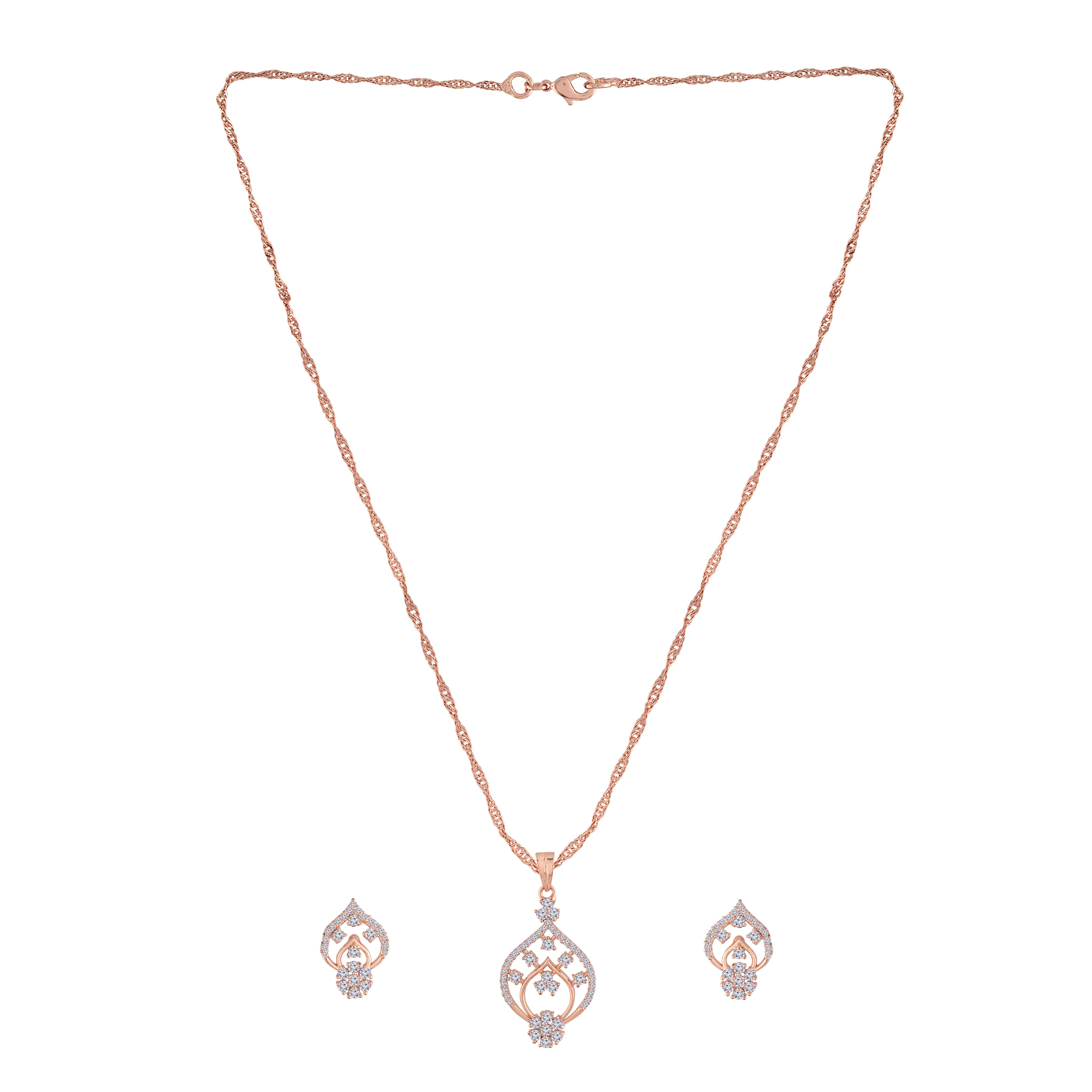 Aashna Rose Gold Pendant Set