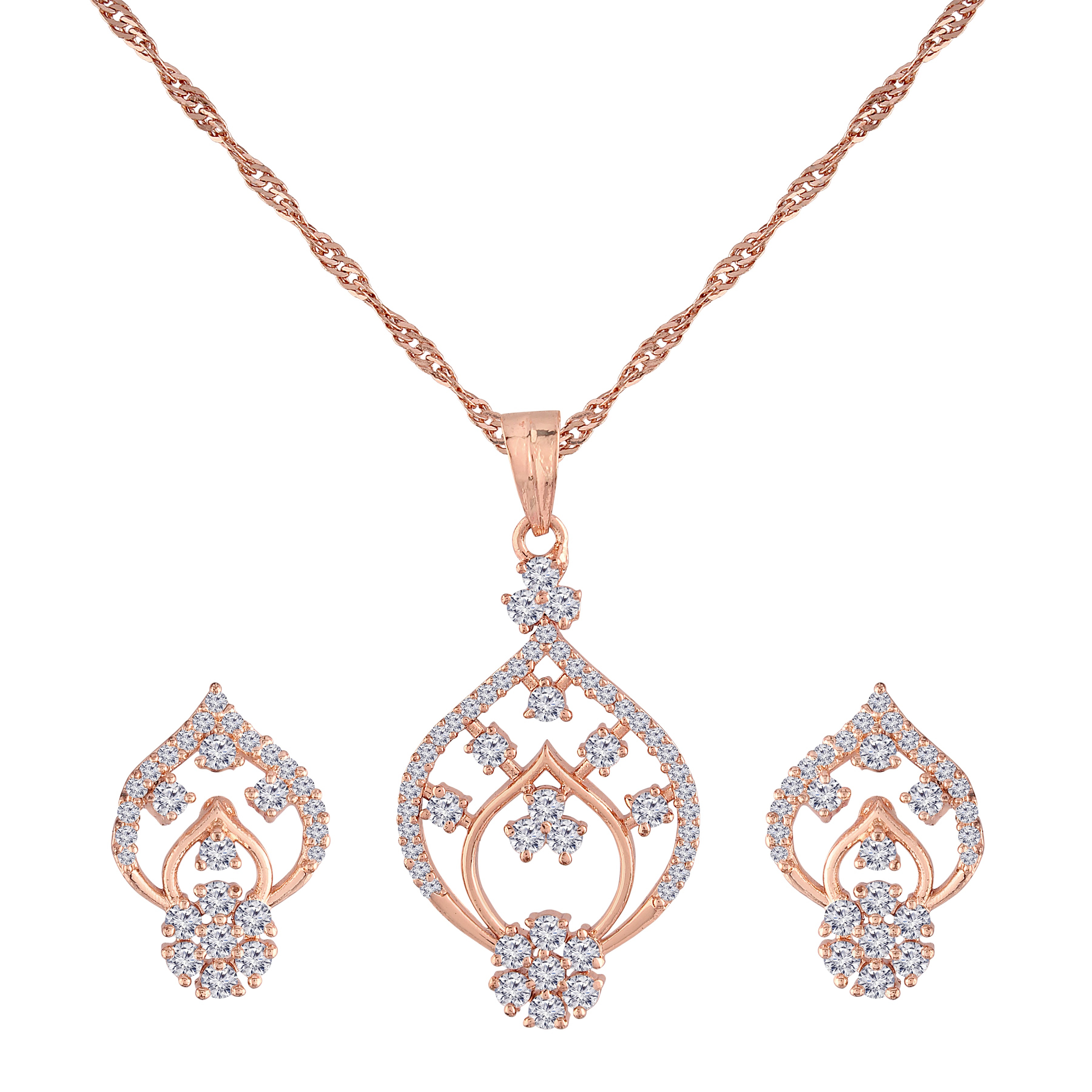 Aashna Rose Gold Pendant Set