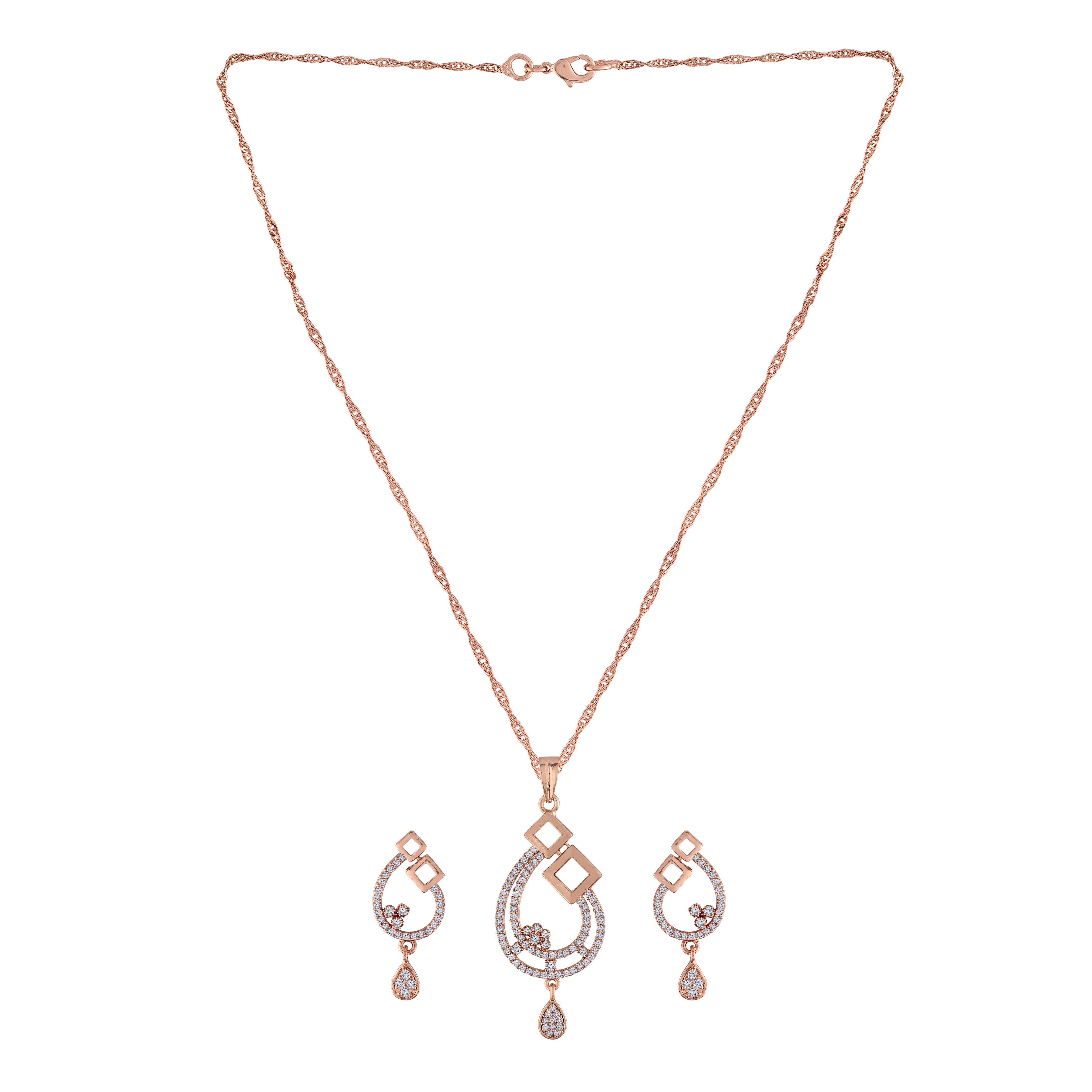 Vineesha Rose Gold Pendant Set