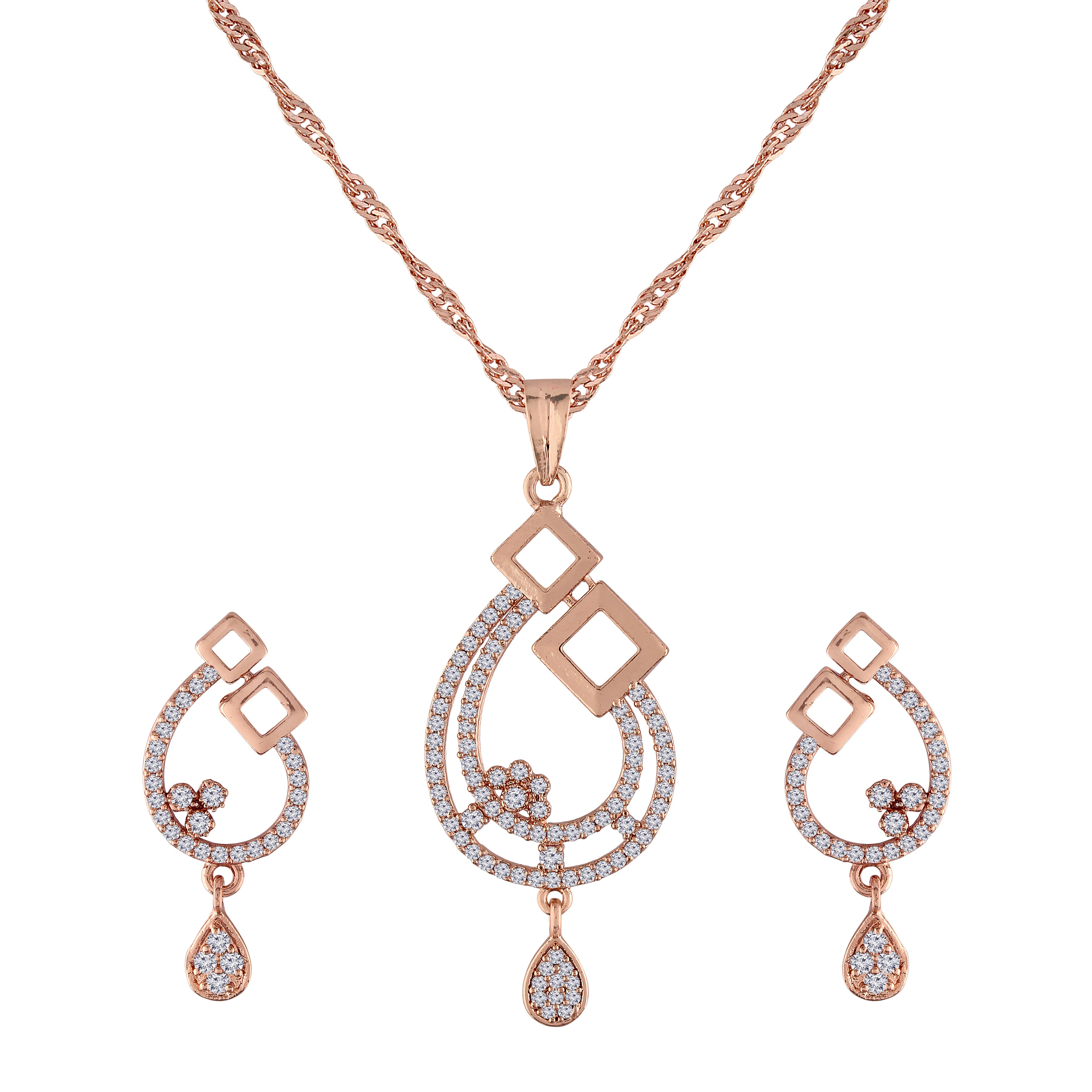 Vineesha Rose Gold Pendant Set