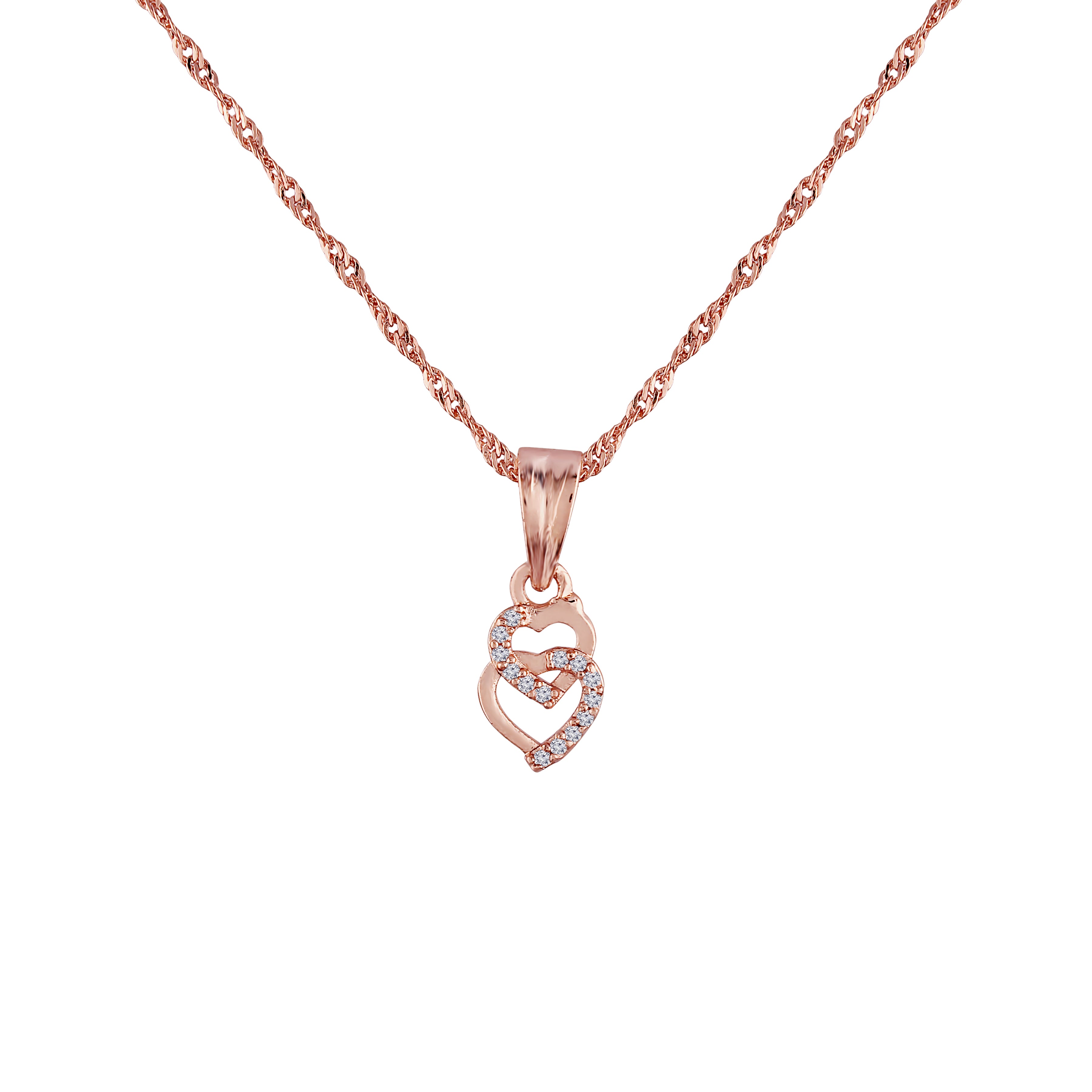 Little Hearts Rose Gold Pendant Set