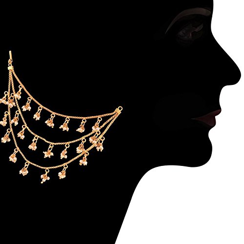 Kaveri White Hair Chain Earrings
