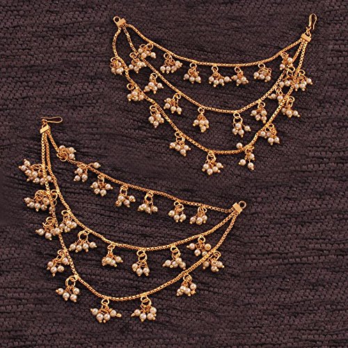 Kaveri White Hair Chain Earrings