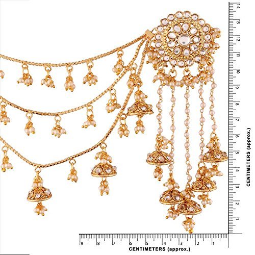 Bahubali Earrings with Hair Chain