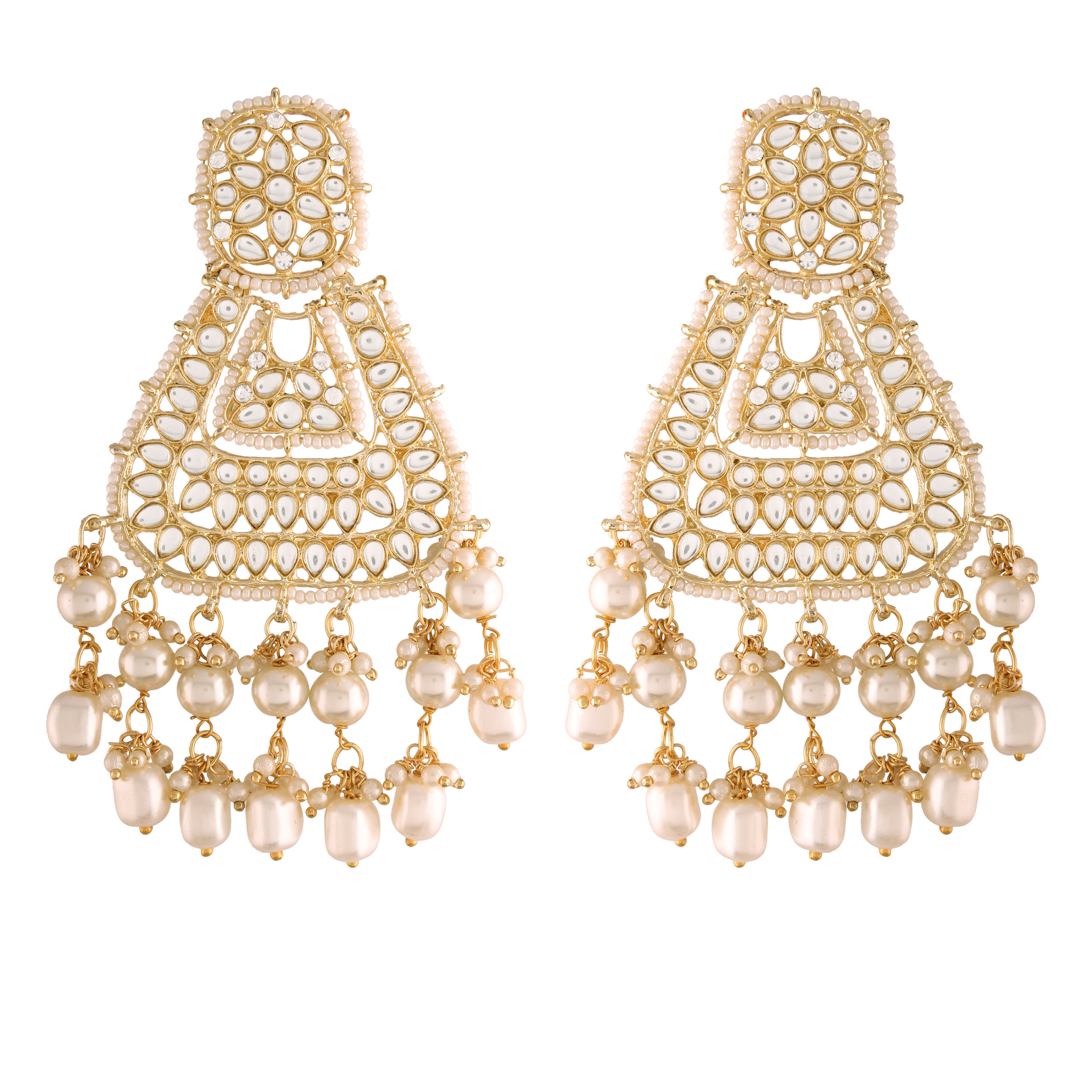 Shesha White Earrings