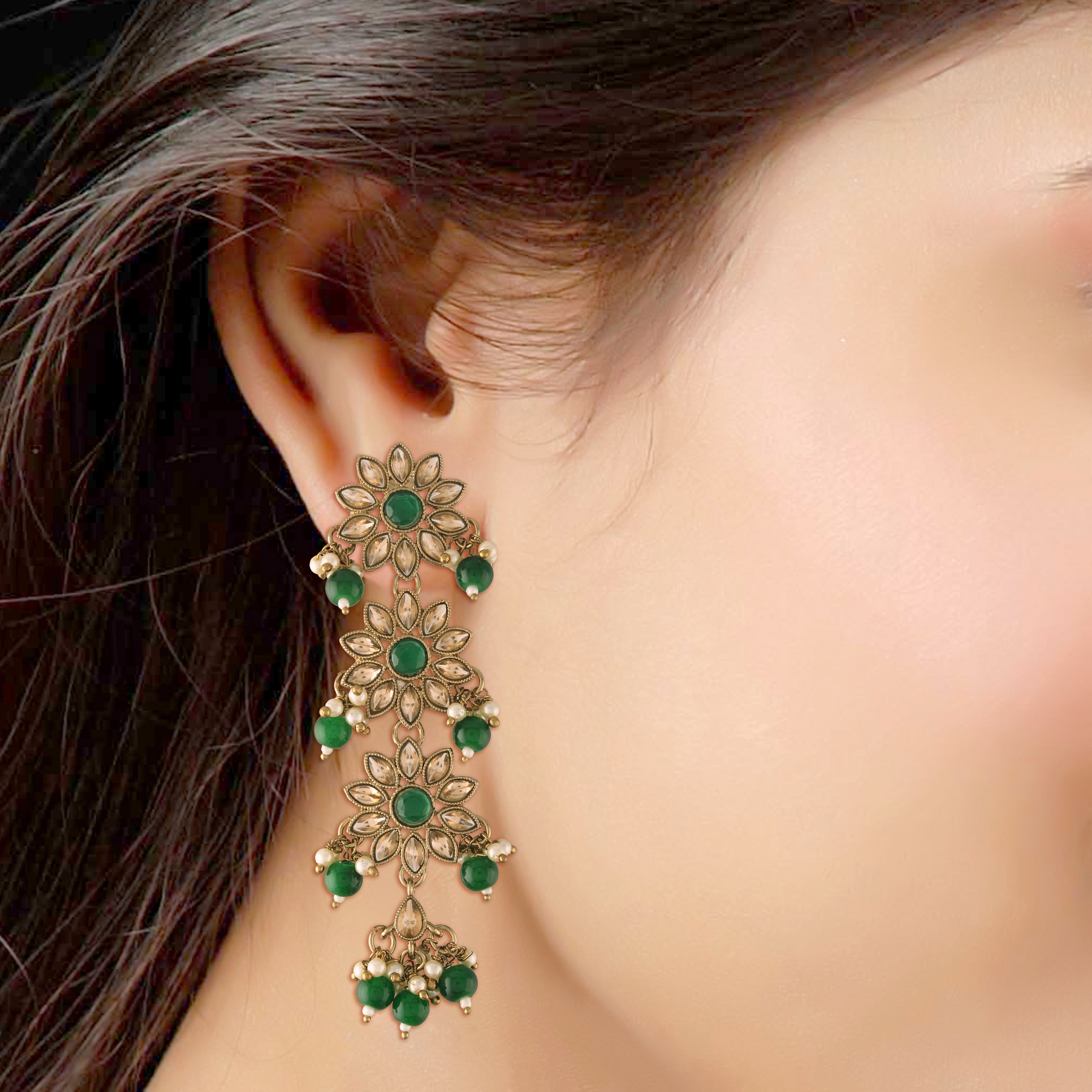AAYNA GREEN EARRINGS