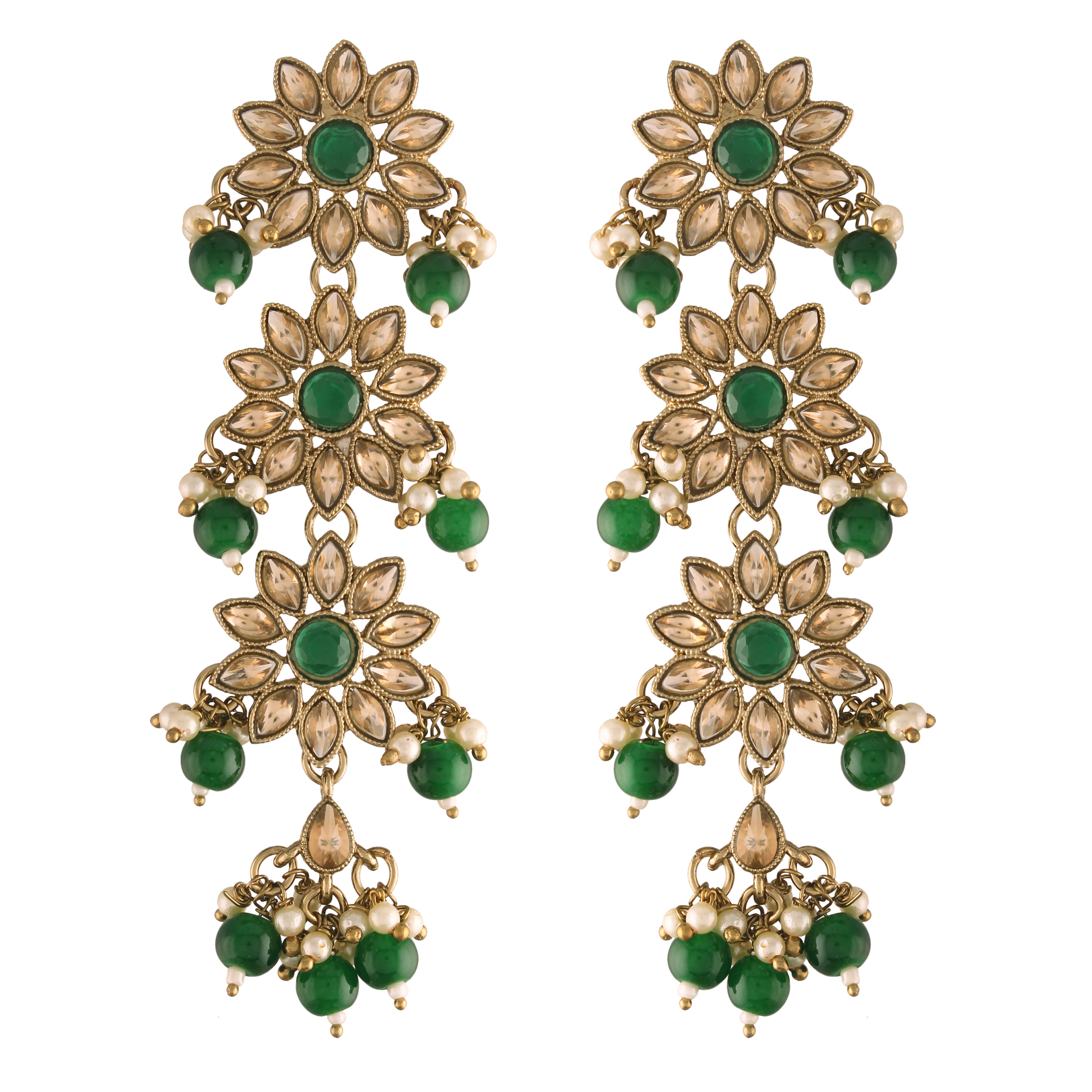 drop earring , kundan , pearls earring