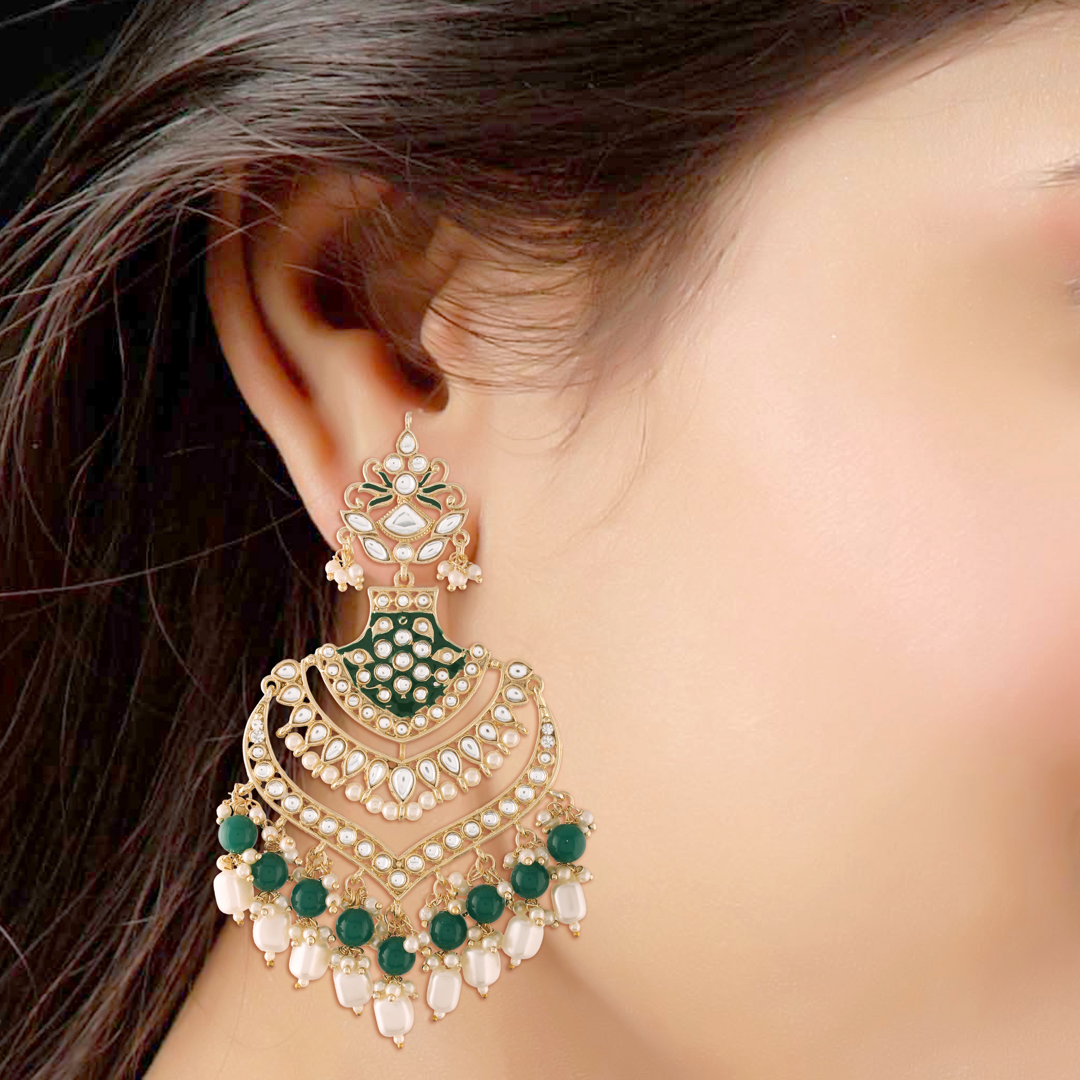 Pihu Green Earrings