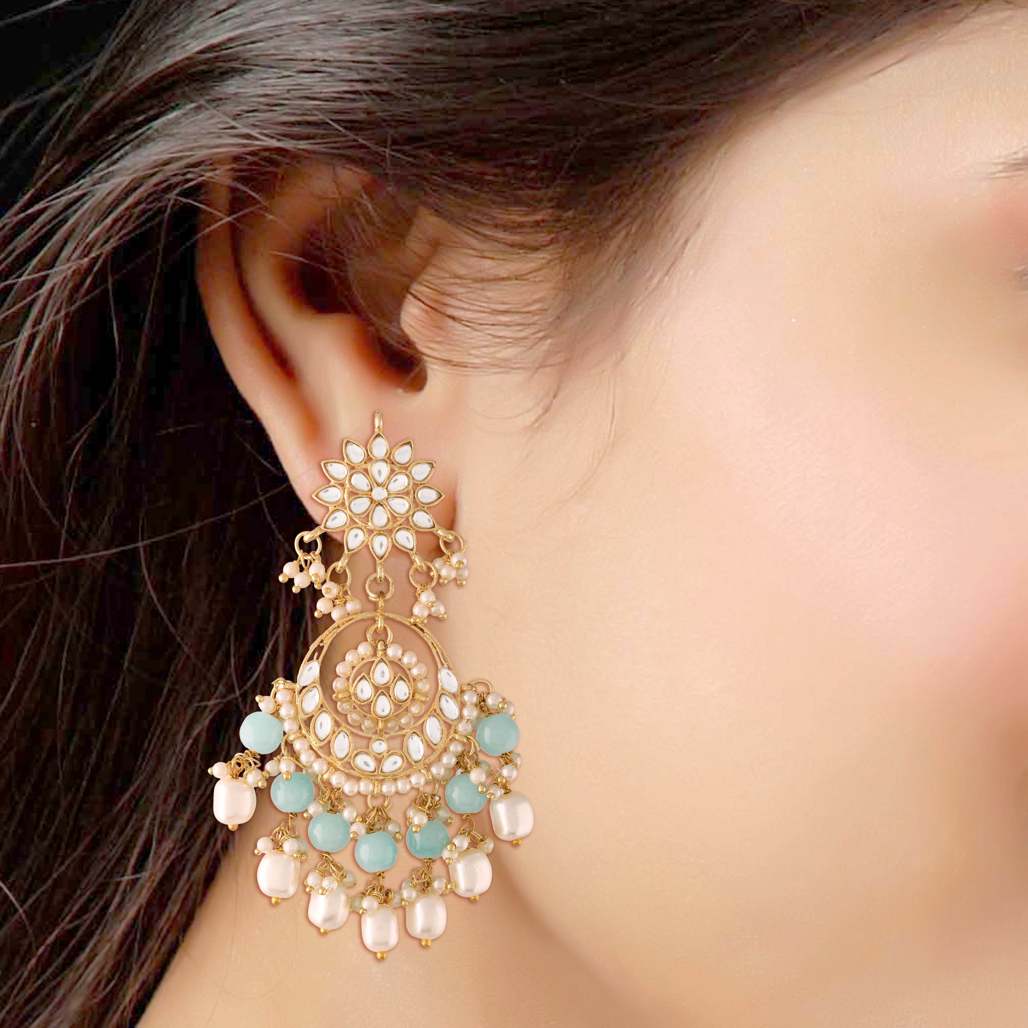 Aanya Turquoise Chandbalis