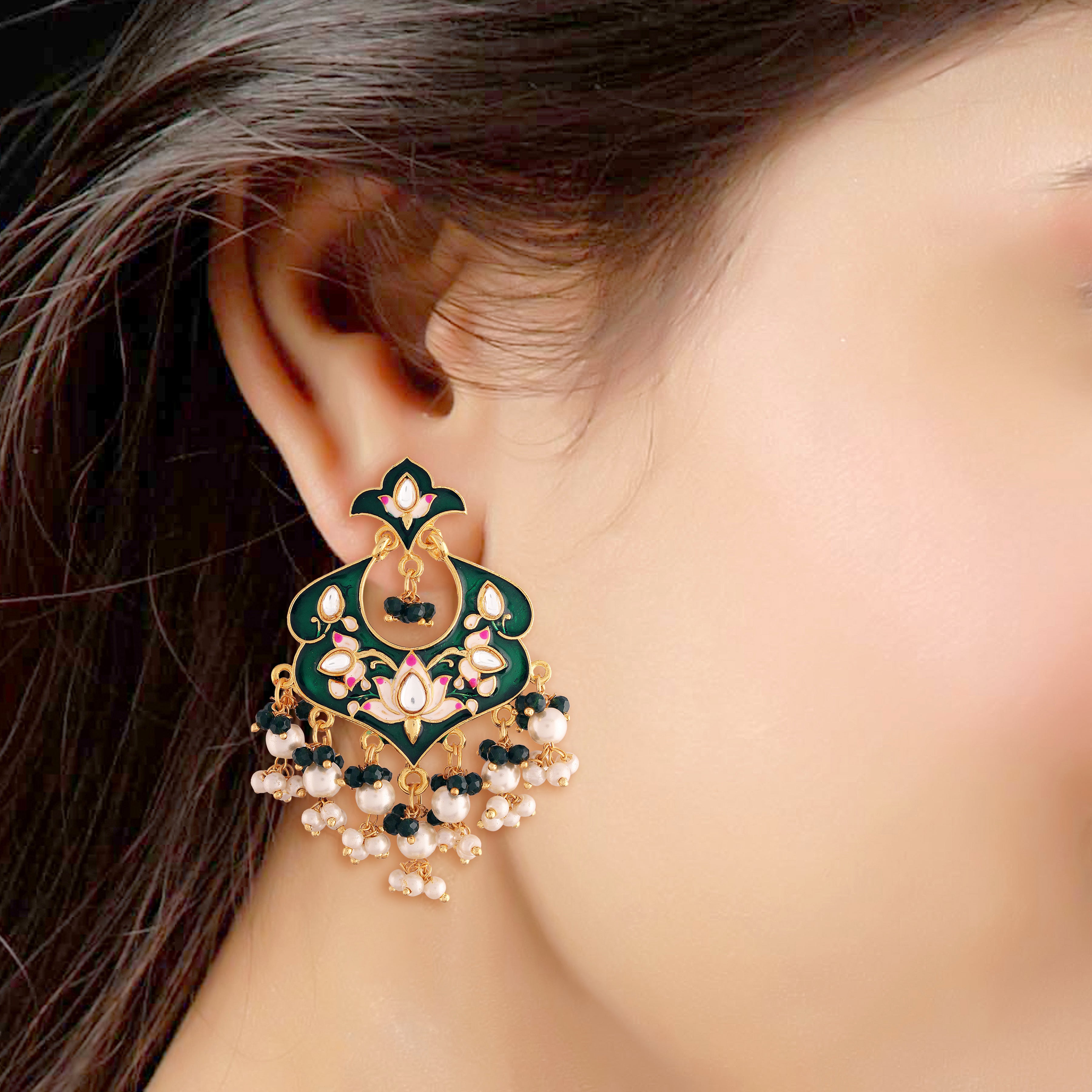 Runali Green Earrings