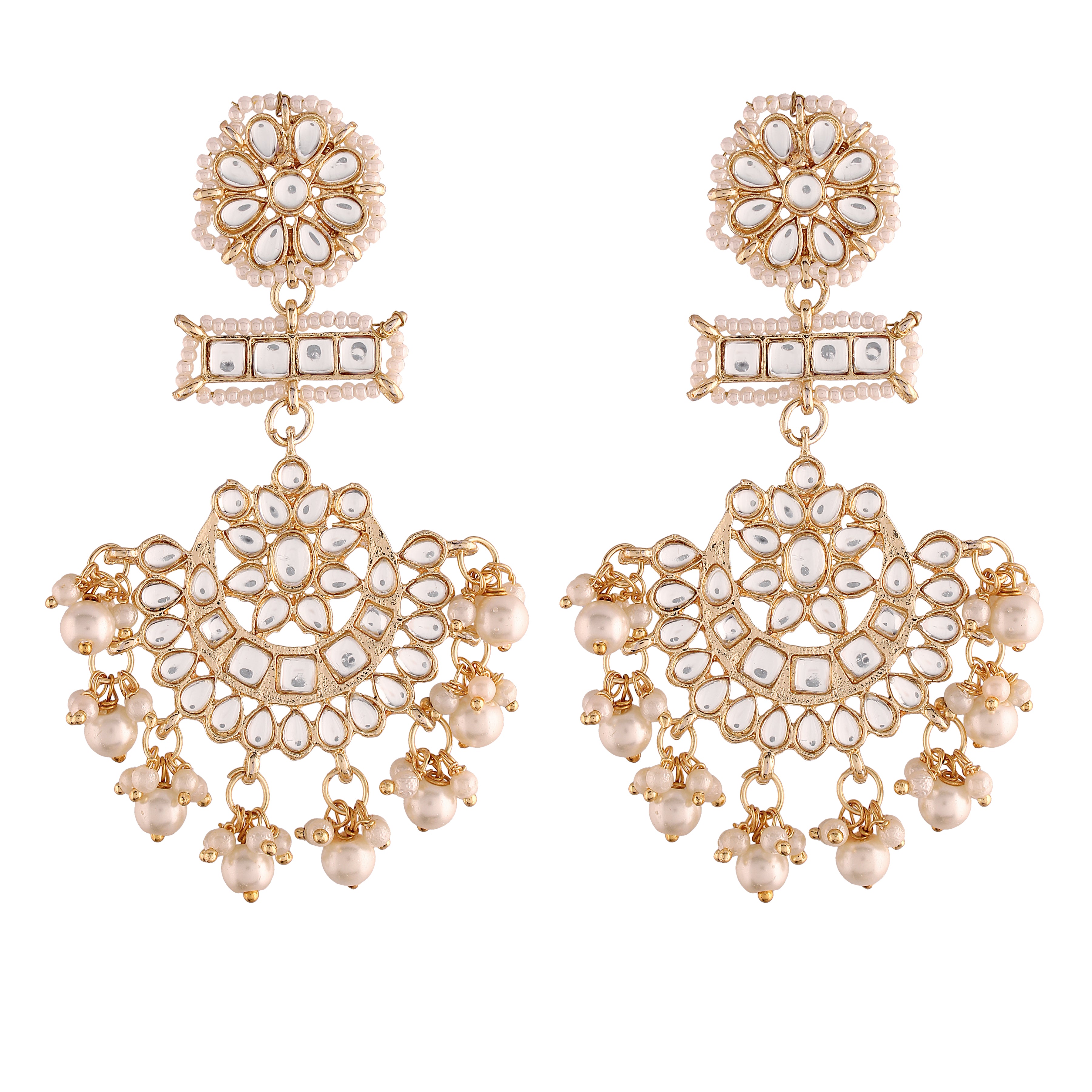 Sonam White Earrings