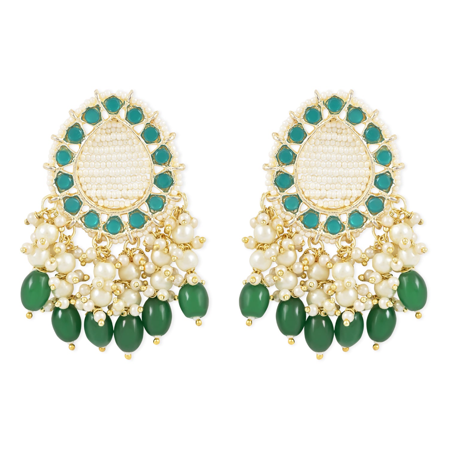 Farha Green Earrings