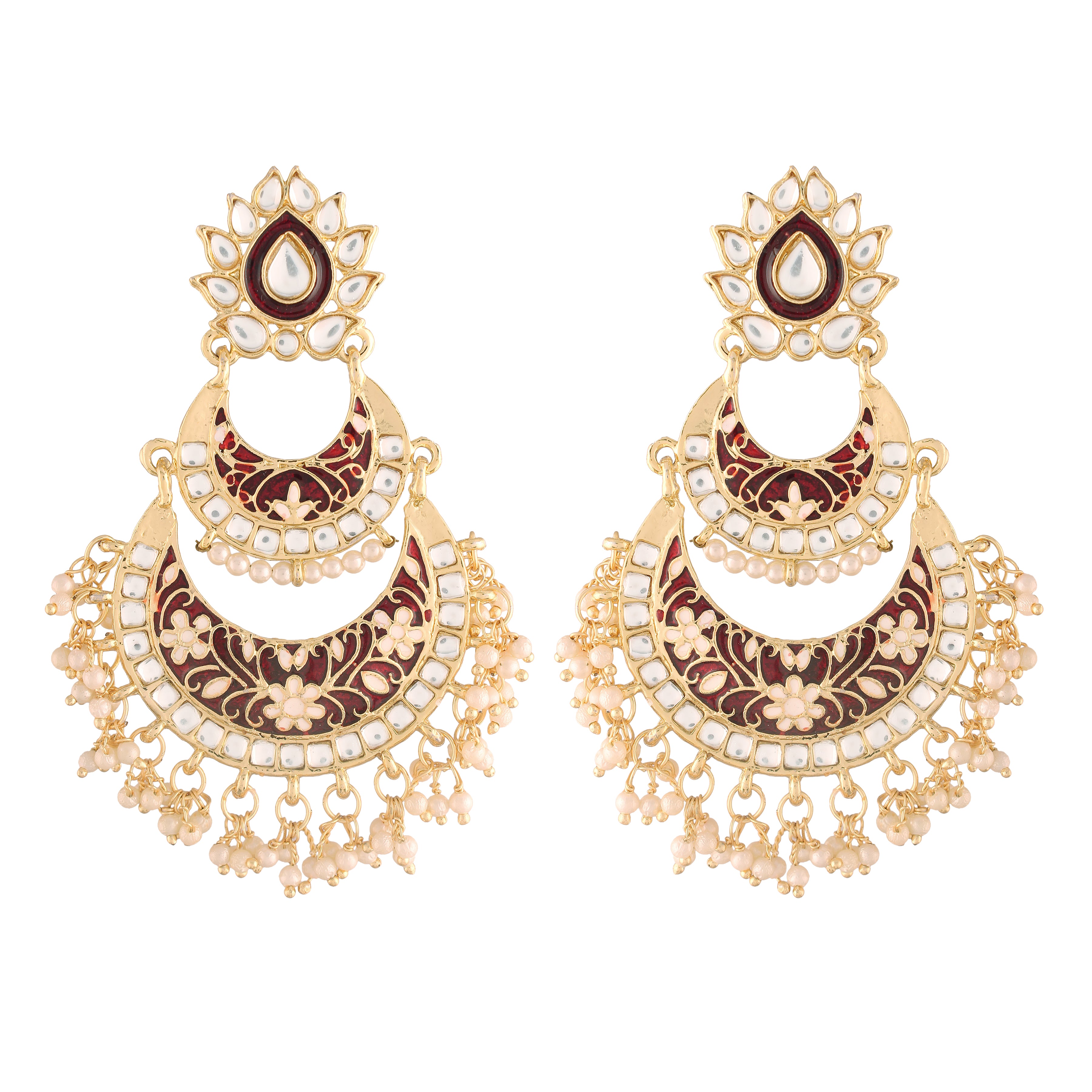 Mumtaz Maroon Earrings