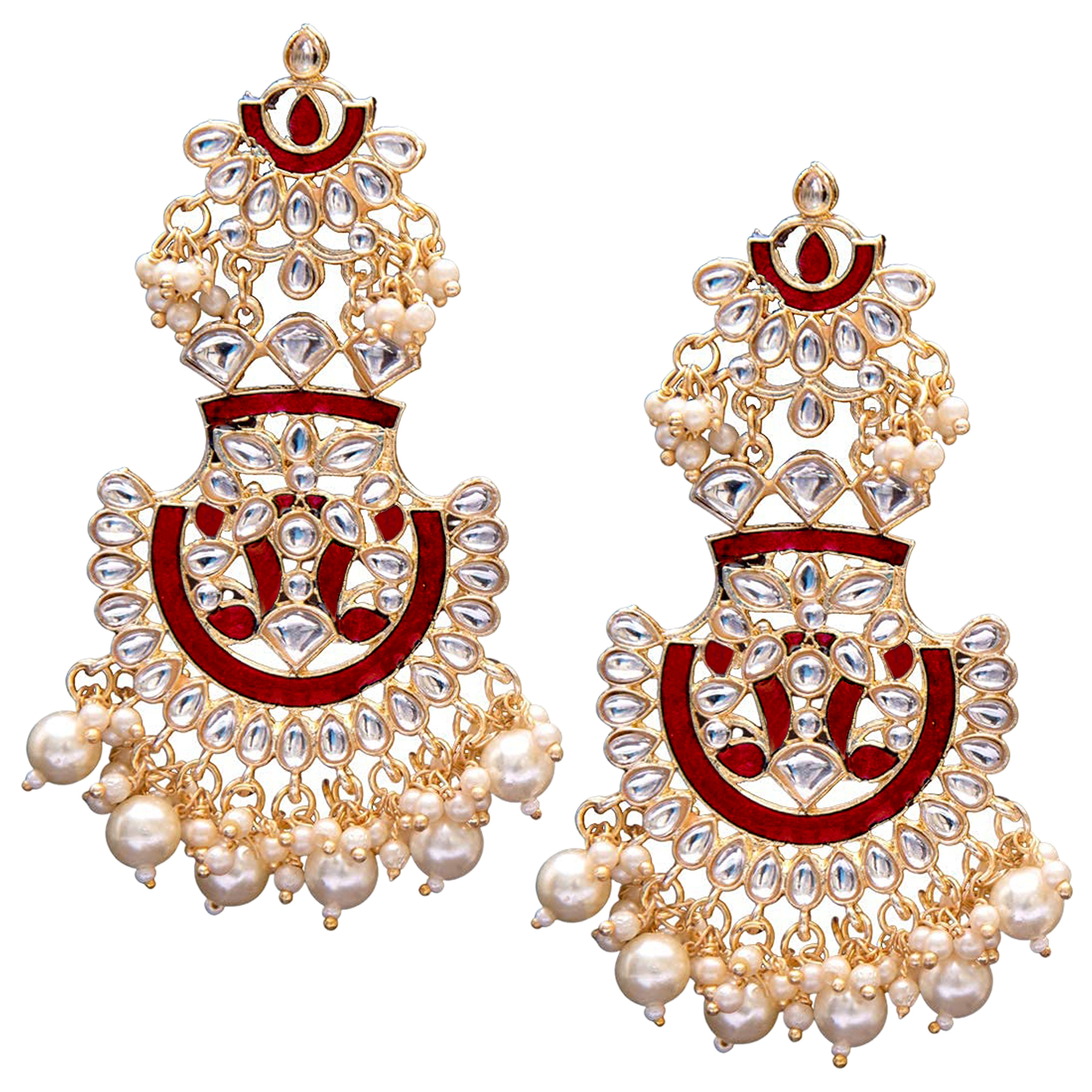 meenakari , kundan , pearls earring