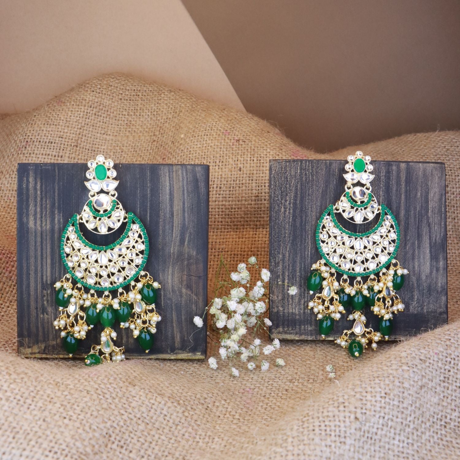Insha Green Earrings