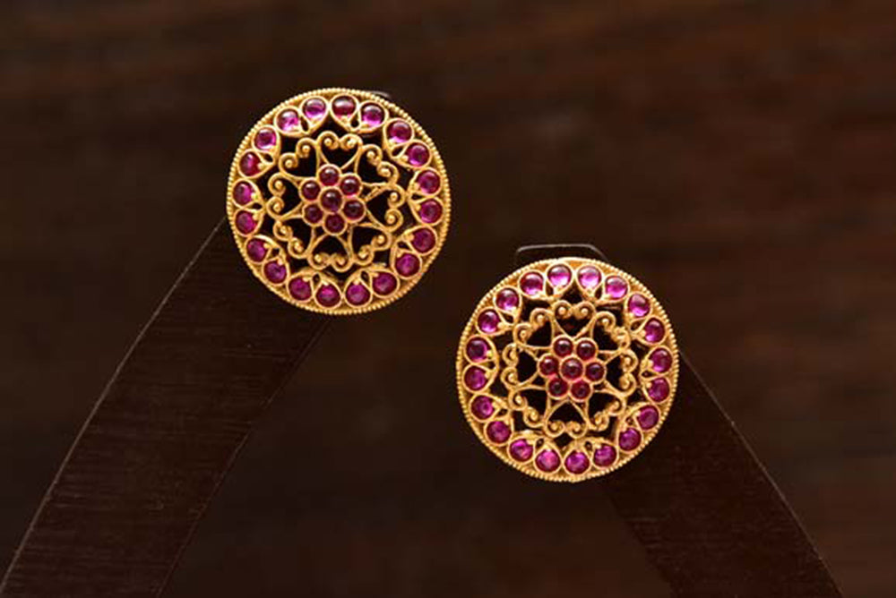Yashica Maroon Earrings