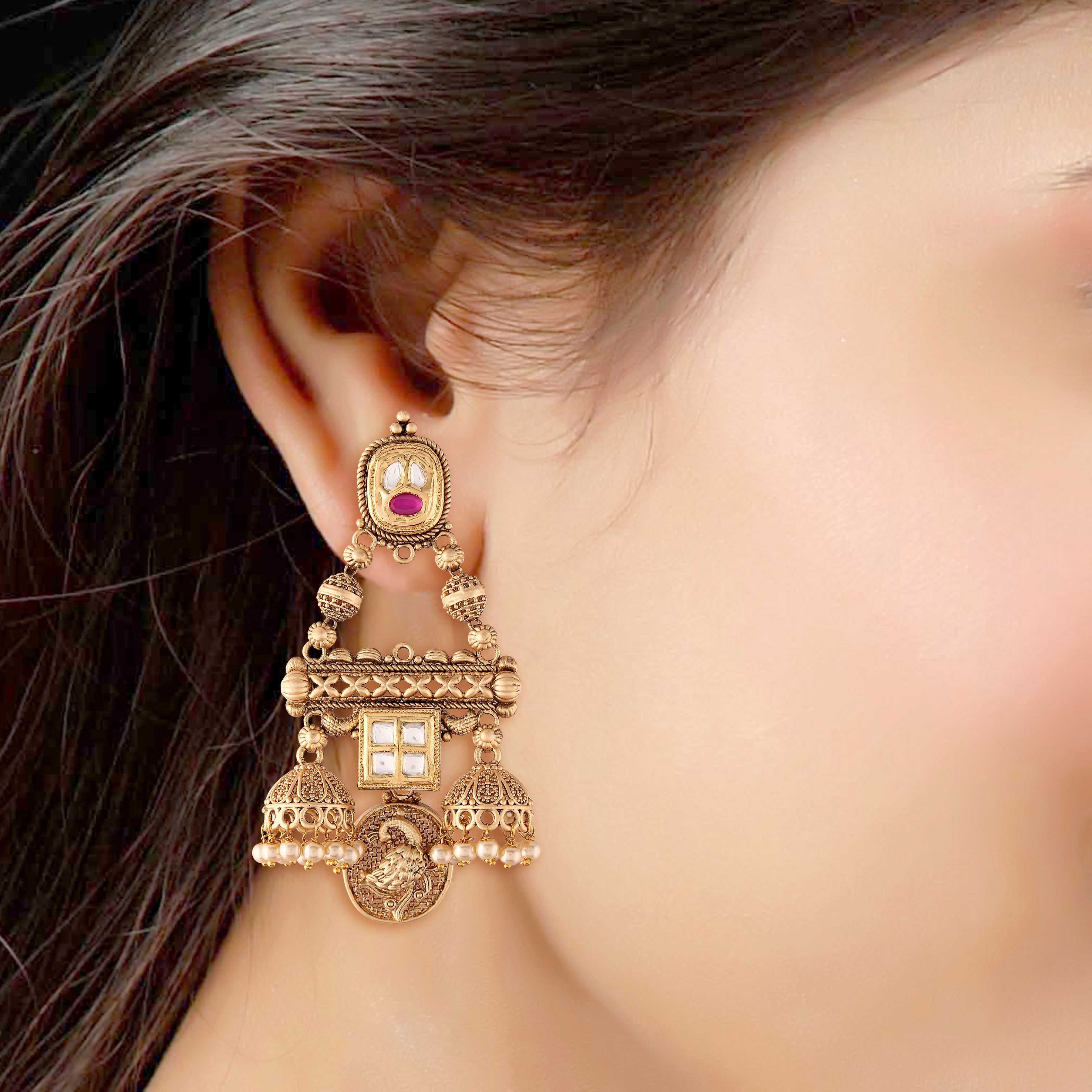 Anshi White Earrings