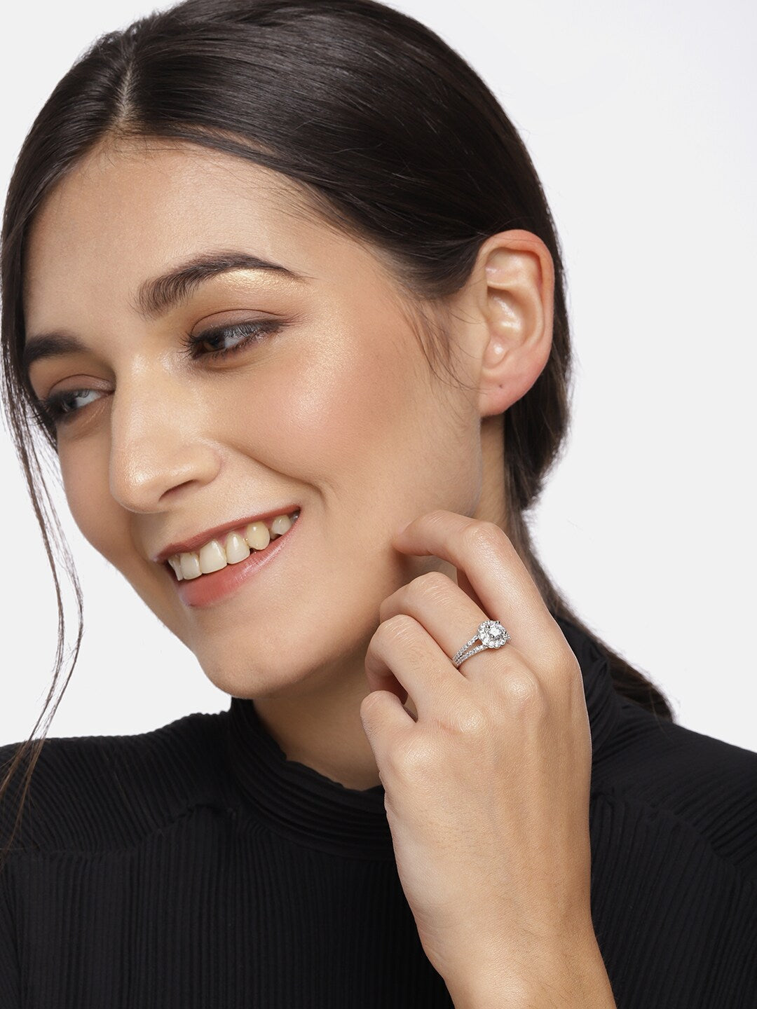platinium , cz, american daimond finger ring