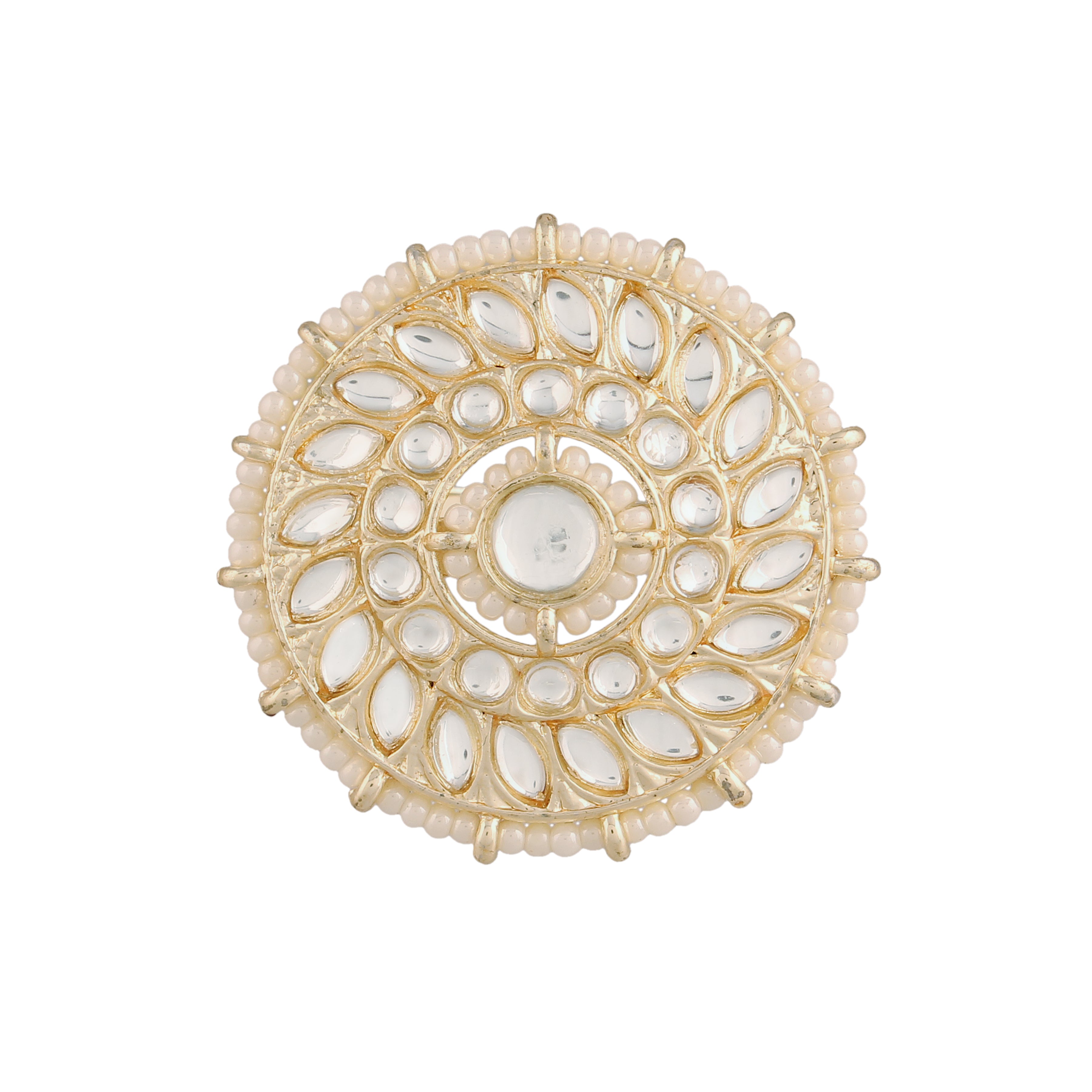 kundan ,pearls , finger ring