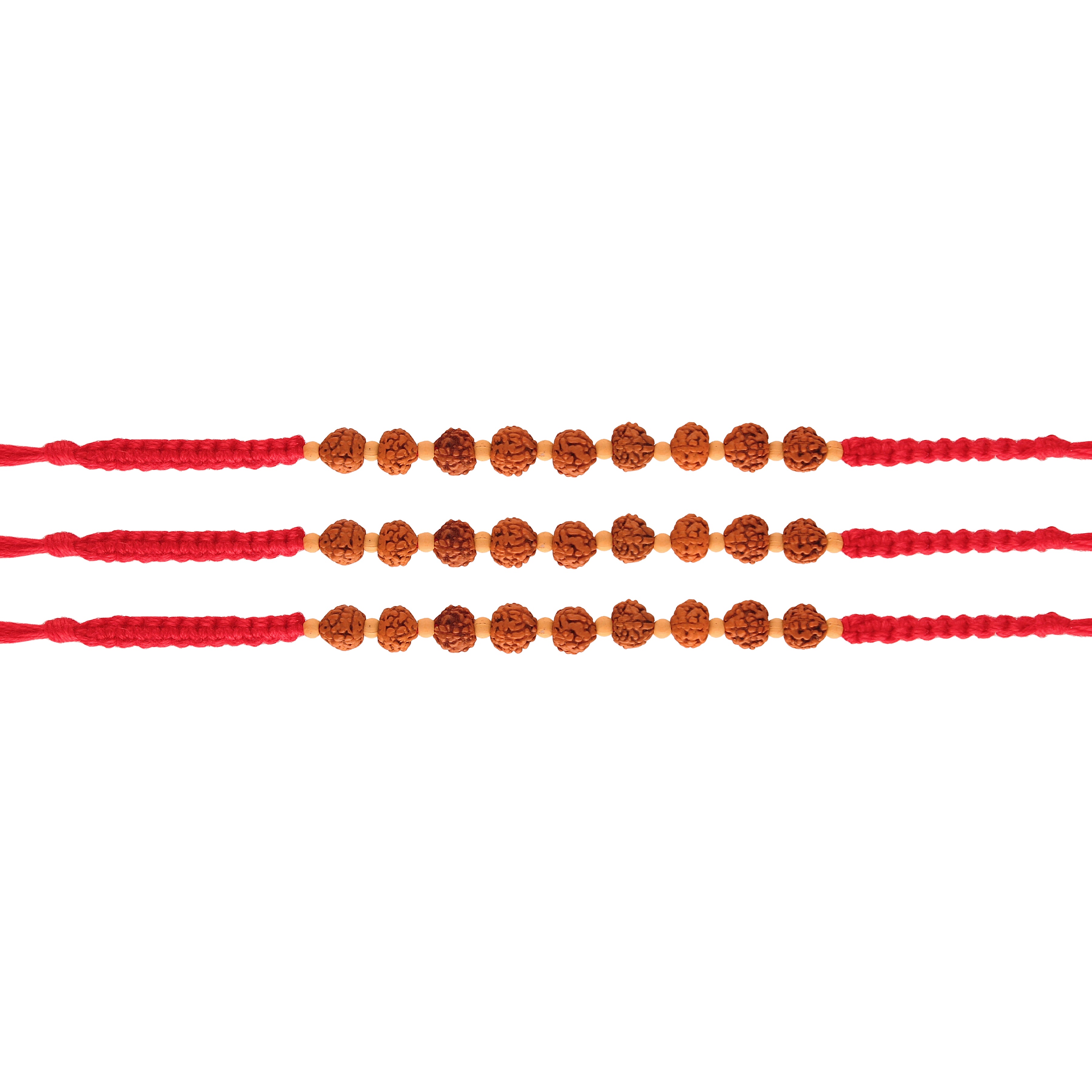 Gold Plated Designer Wooden Beads Rakhi Combo For Men/Boys(R722-3) (Pack Of 3)
