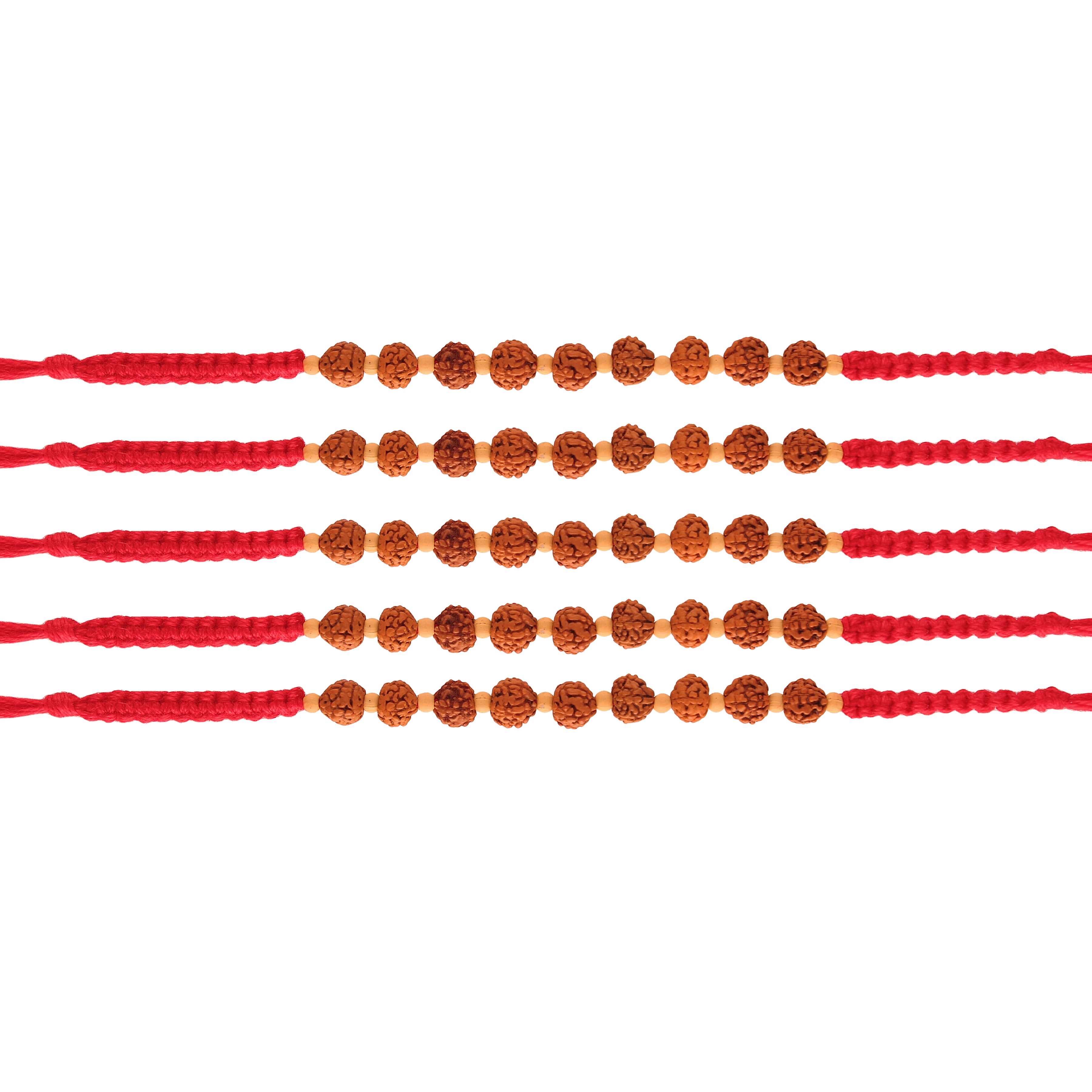 Gold Plated Designer Wooden Beads Rakhi Combo of 5 For Men/Boys(R722-5) (Pack Of 5)